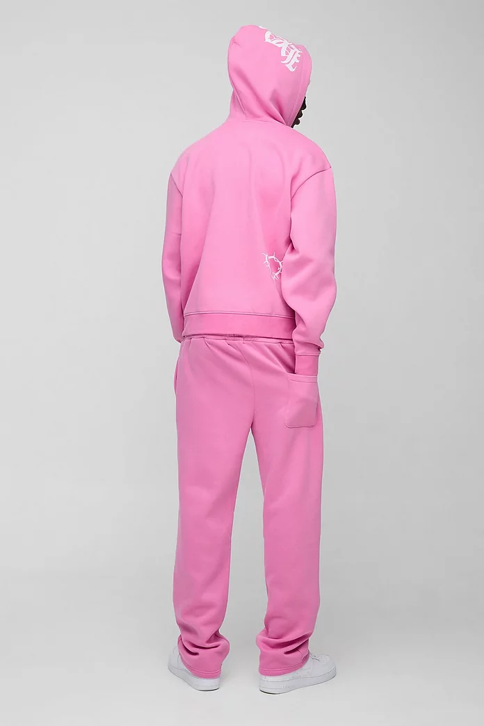 Oversized Boxy Zip Through Heart Print Zip Through Tracksuit Oversized Boxy Zip Through Heart Print Zip Through Tracksuit