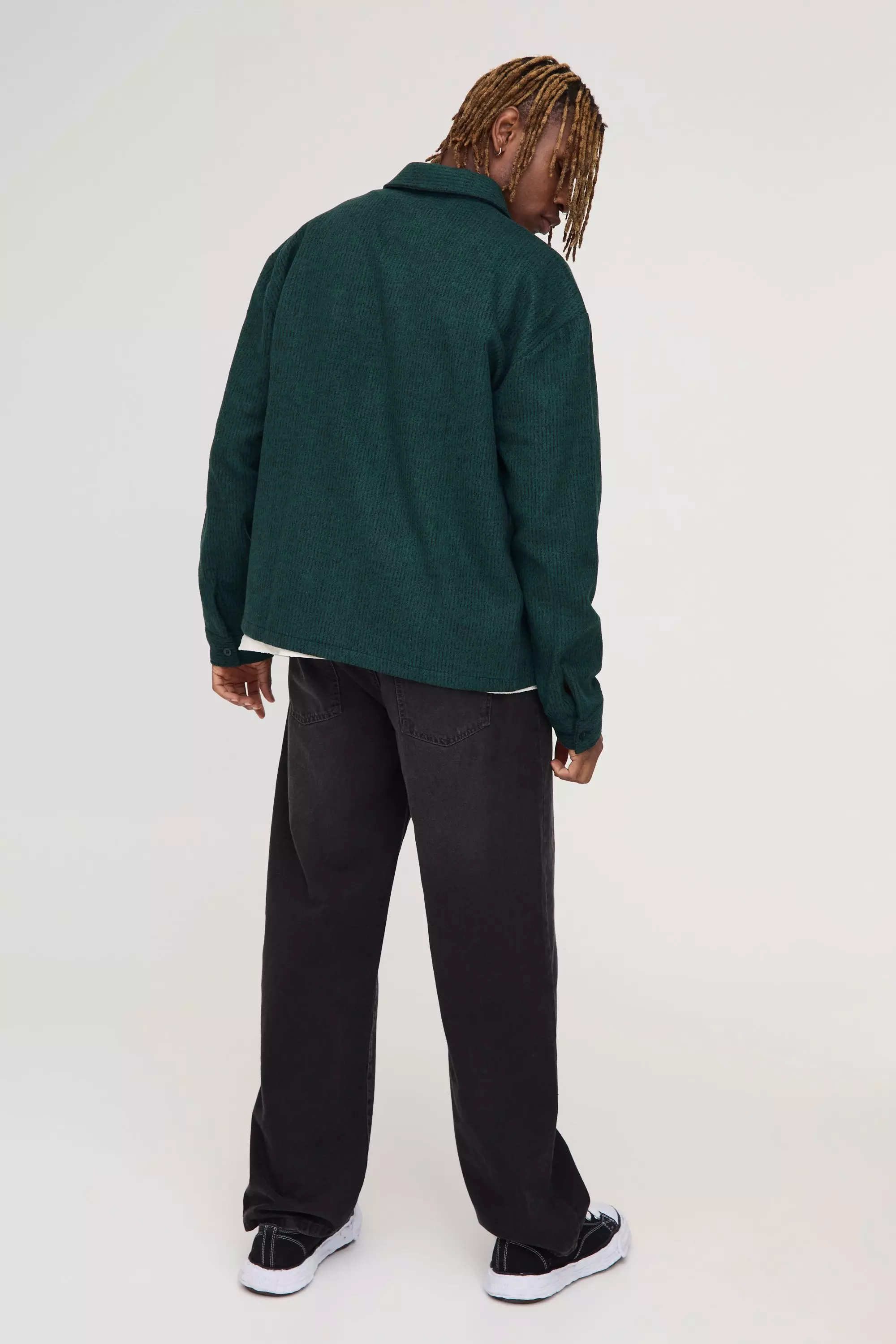 Tall strukturiertes Overshirt, Dark green alternatives Bild