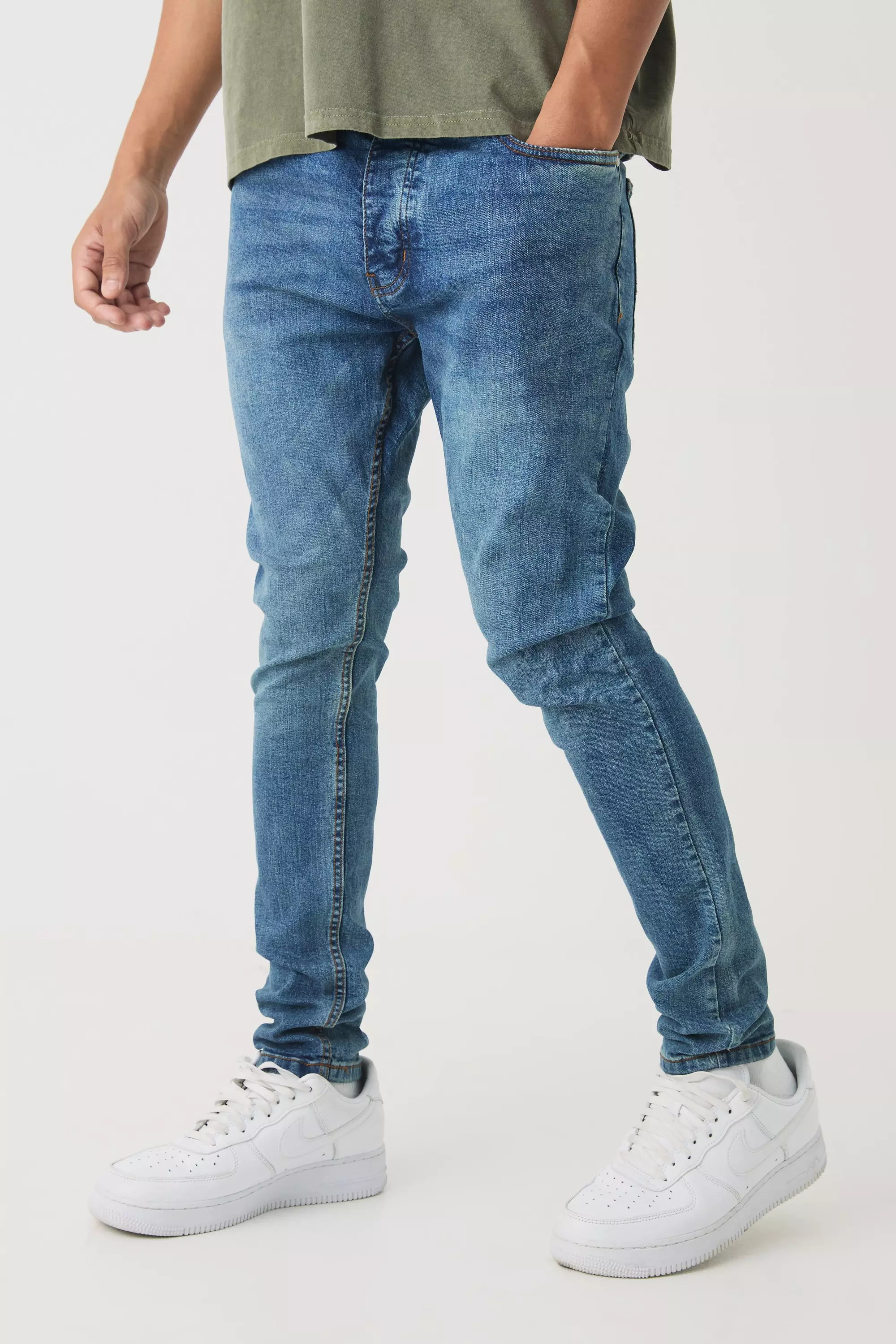 Super Skinny Fit Stretch Jeans Mid blue