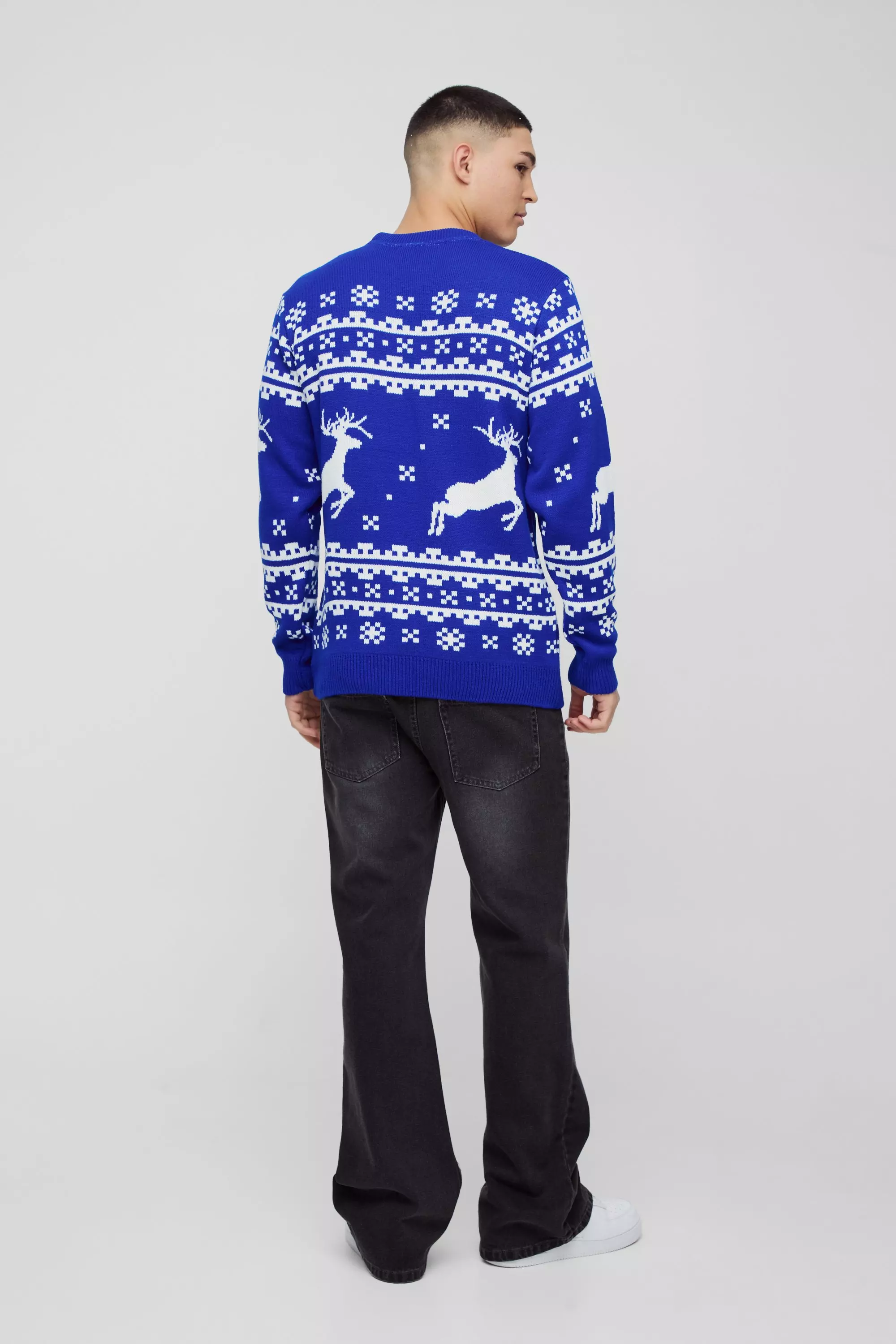 Cobalt Regular Fit Big Santa Fairisle Christmas Jumper alternative image