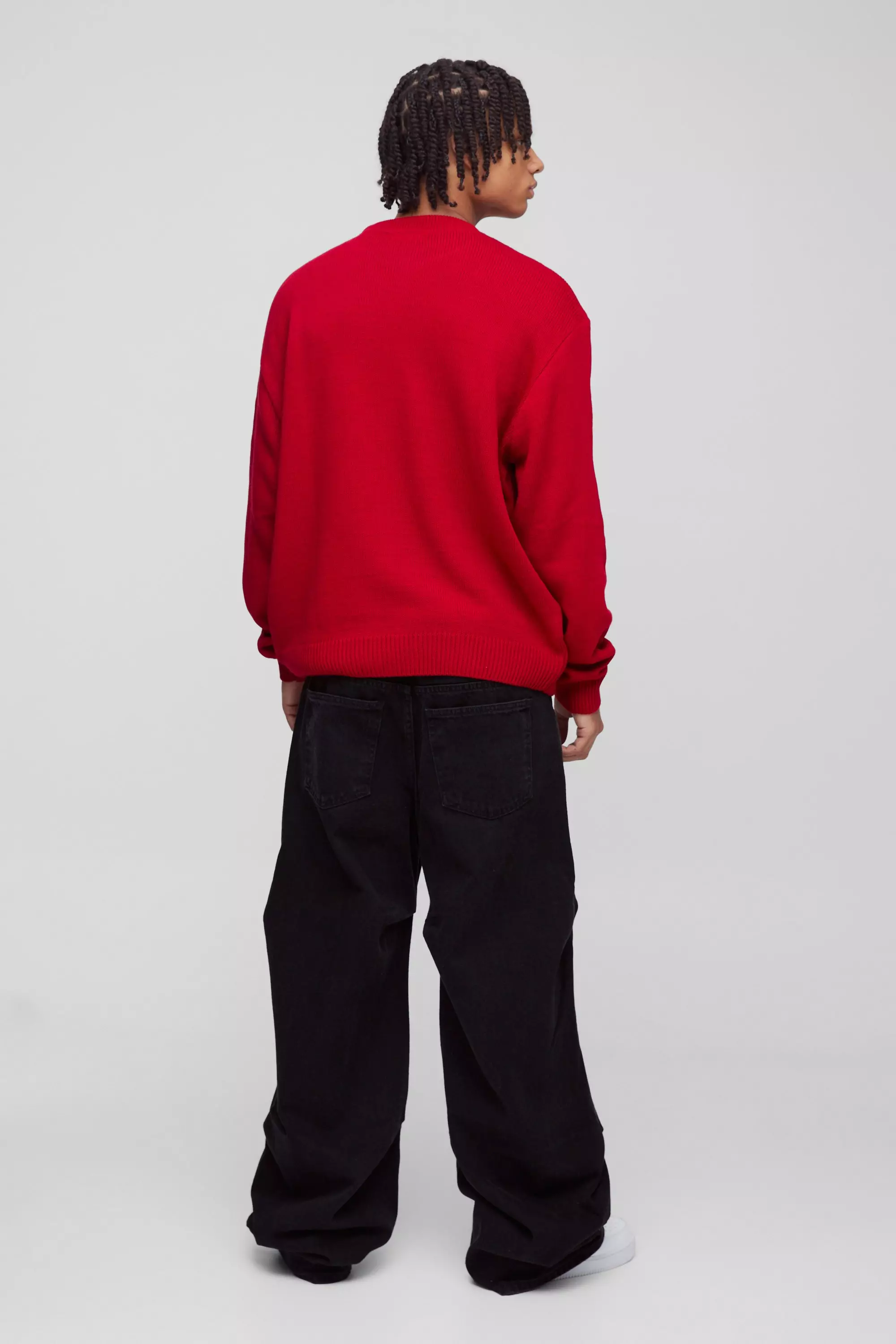 Red Oversized Boxy Love Santa Kersttrui alternatieve afbeelding