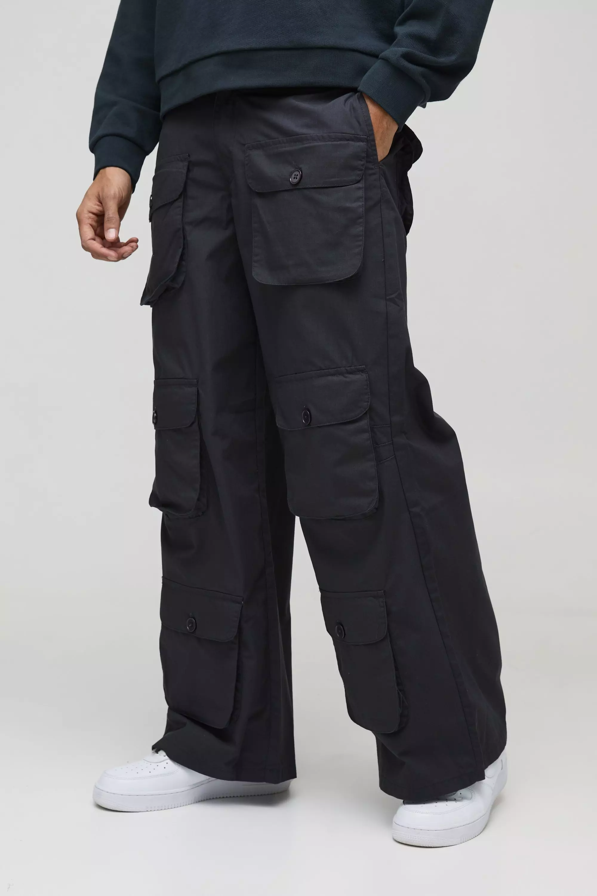 Mens Cargo Pants 2024 Casual Drawstring Elastic Waist