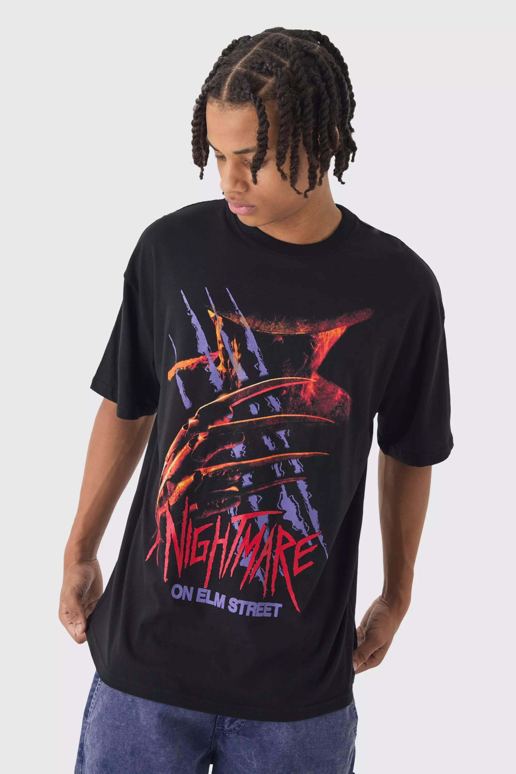 Oversized Nightmare on Elm Street License Print T-Shirt