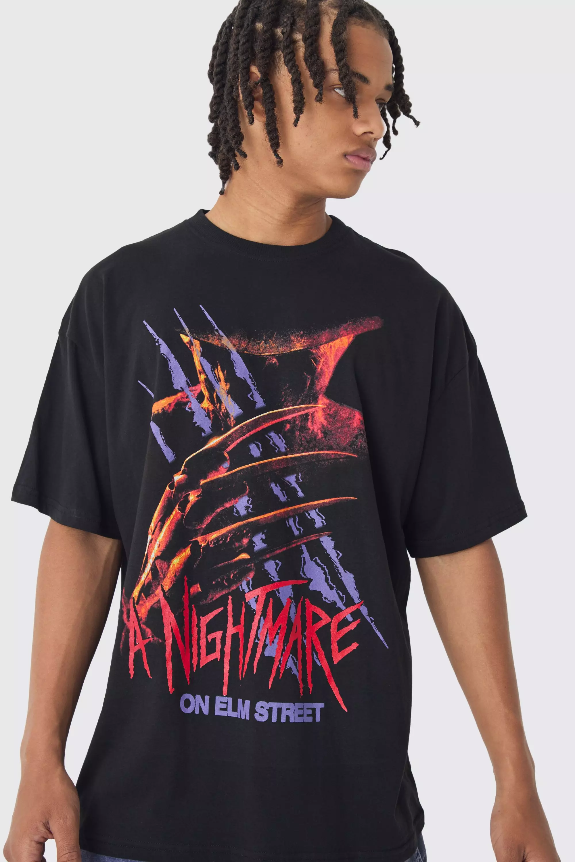 Oversized Nightmare on Elm Street License Print T-Shirt