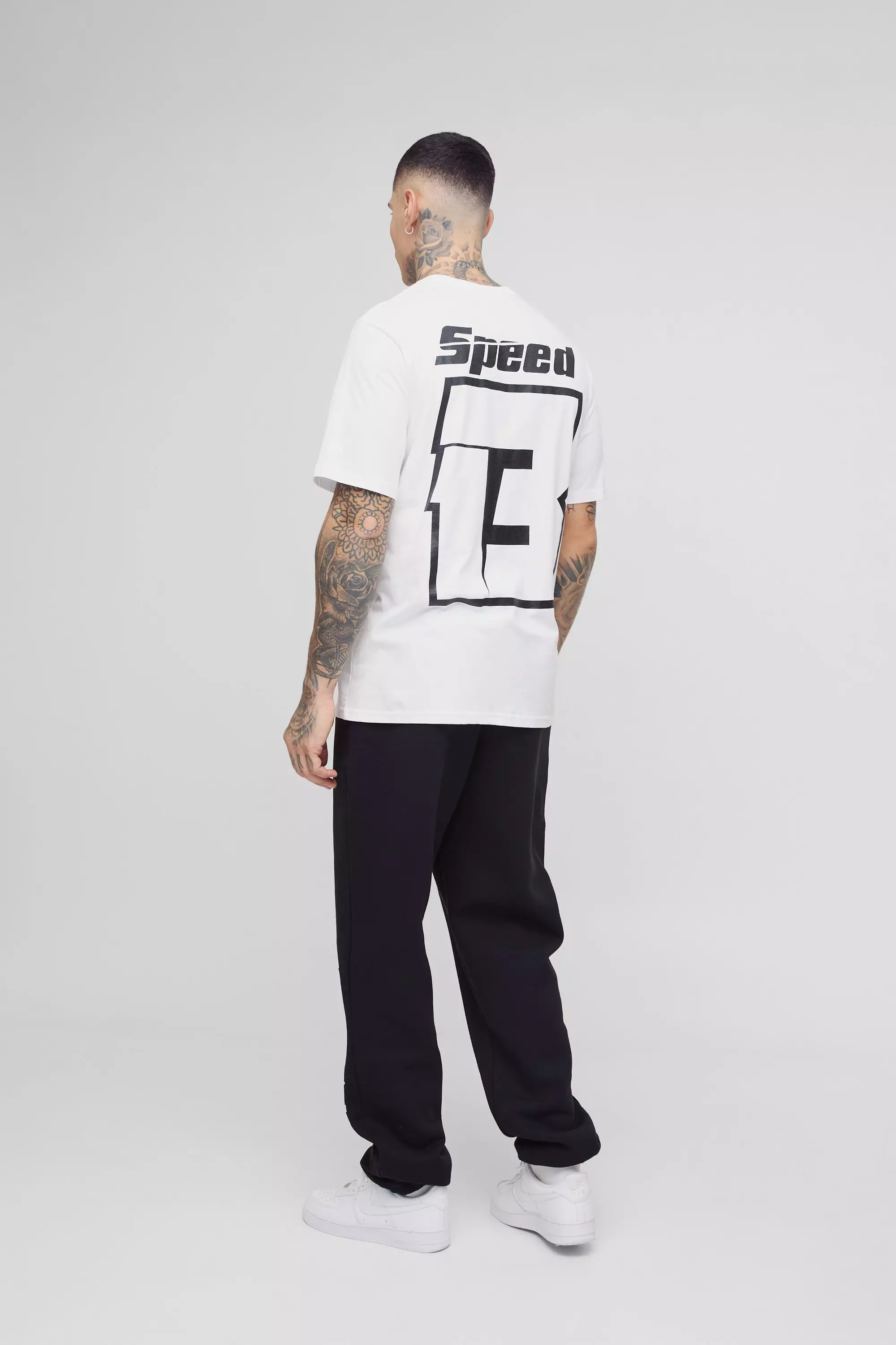 Black Tall Oversized MMXIII Joggingbroek Met Reliëf alternatieve afbeelding
