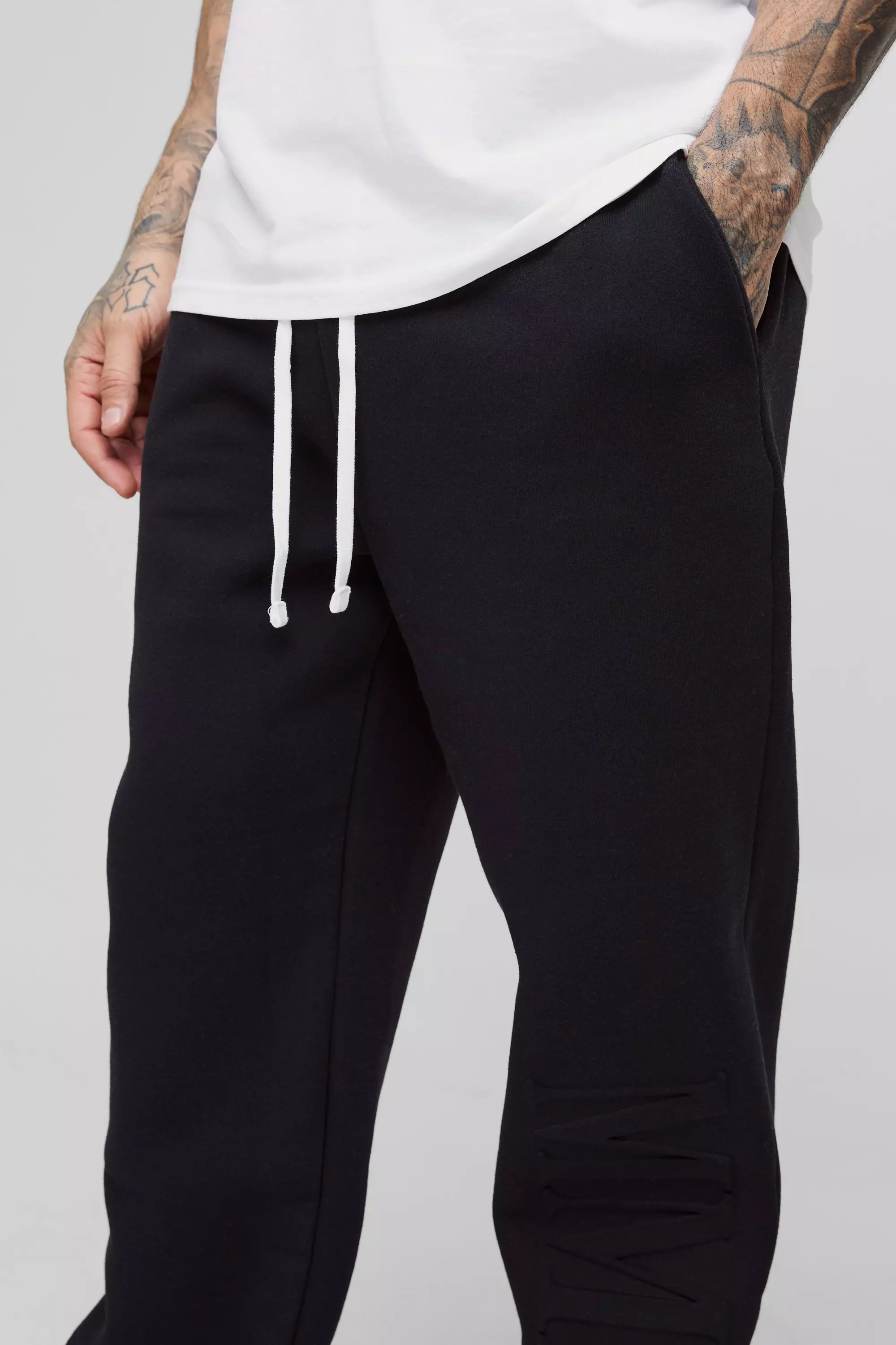 Black Tall Oversized MMXIII Joggingbroek Met Reliëf alternatieve afbeelding