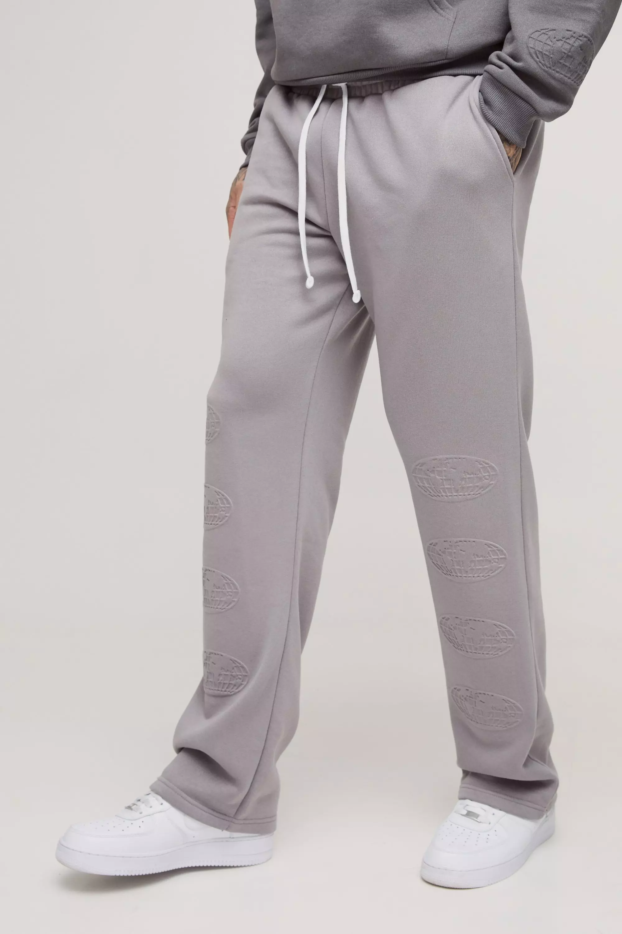 Grey Tall Relaxed Worldwide Embossed Sweatpants alternative image