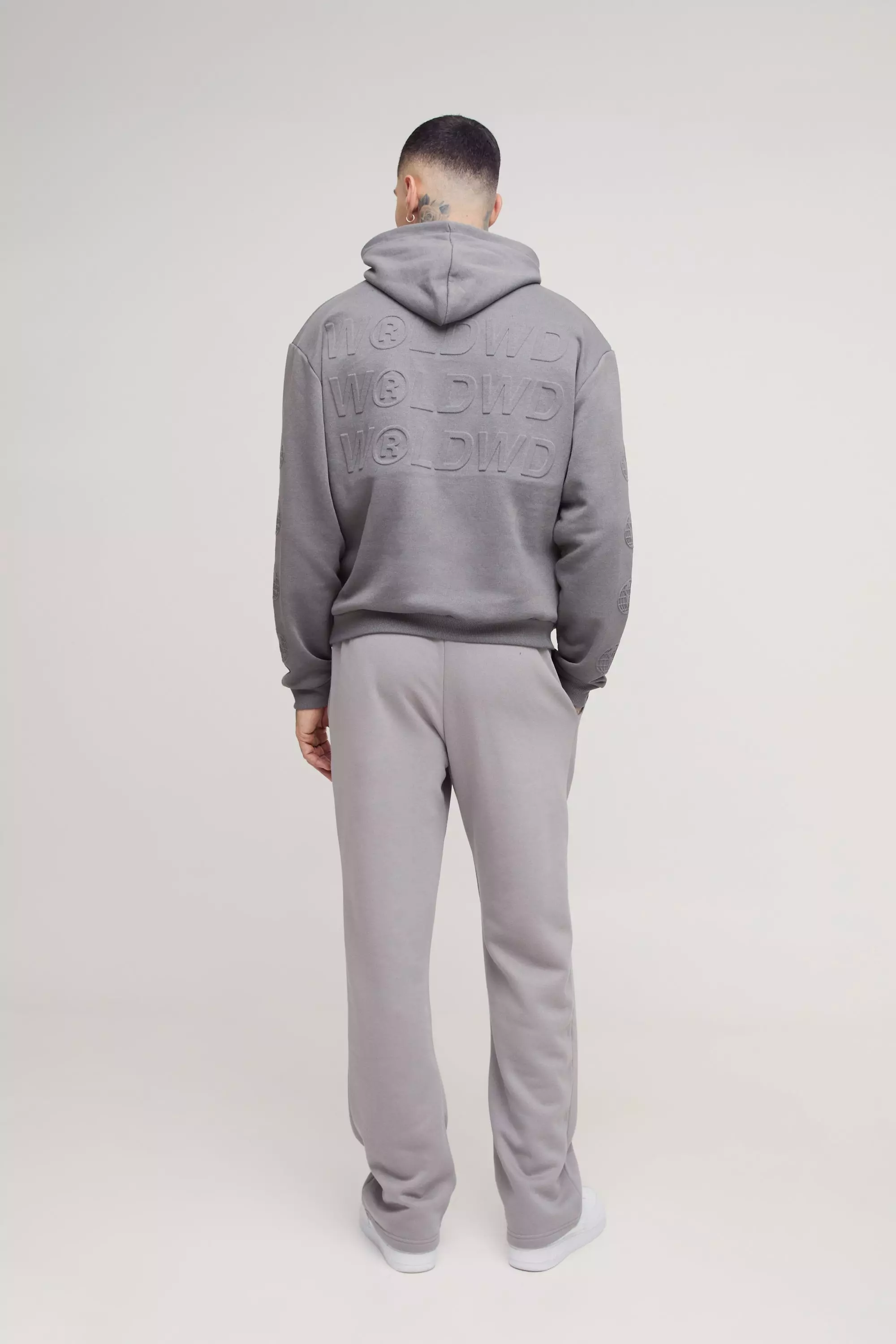 Grey Tall Relaxed Worldwide Embossed Sweatpants alternative image