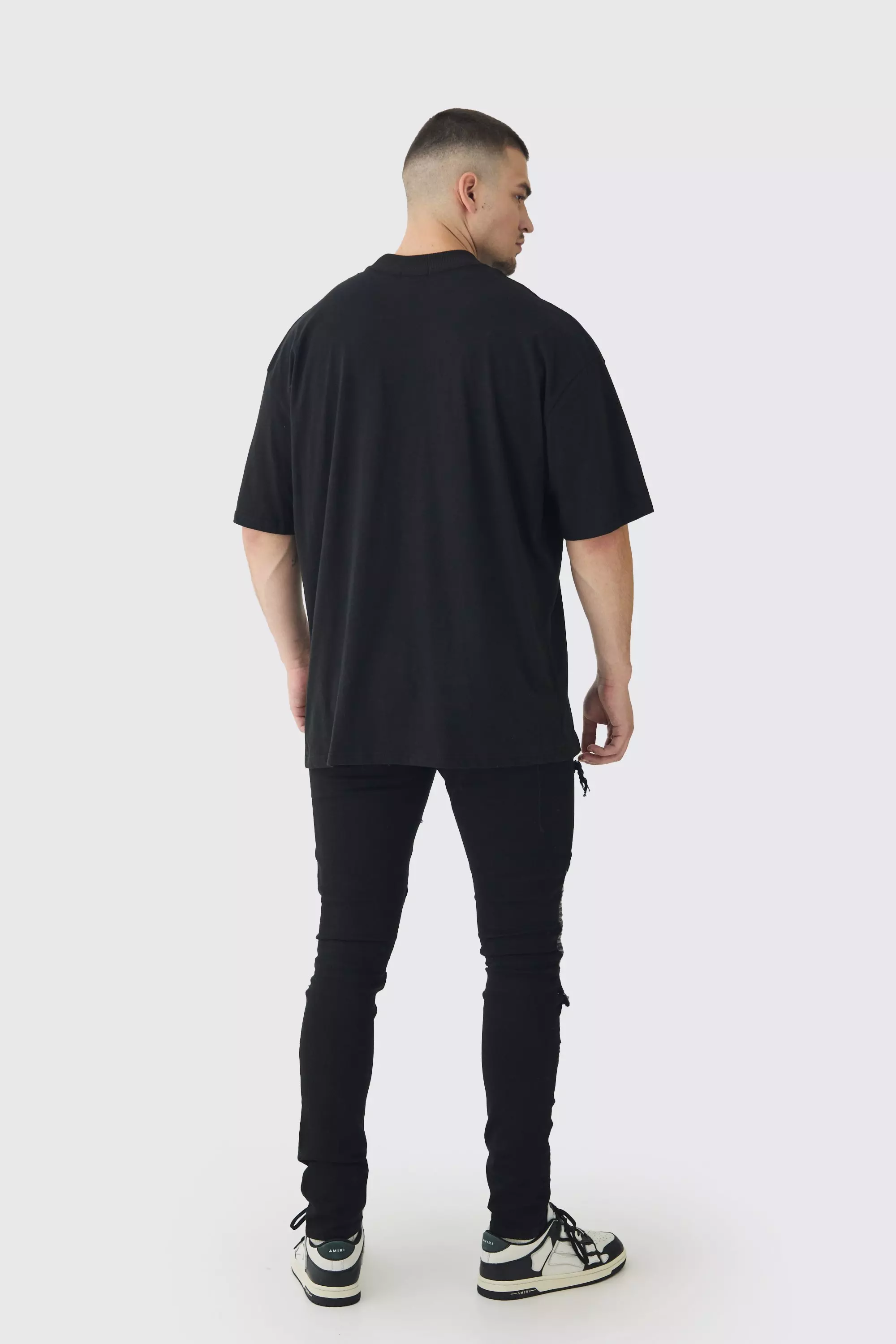 Tall - T-shirt oversize à col montant, Black autre image