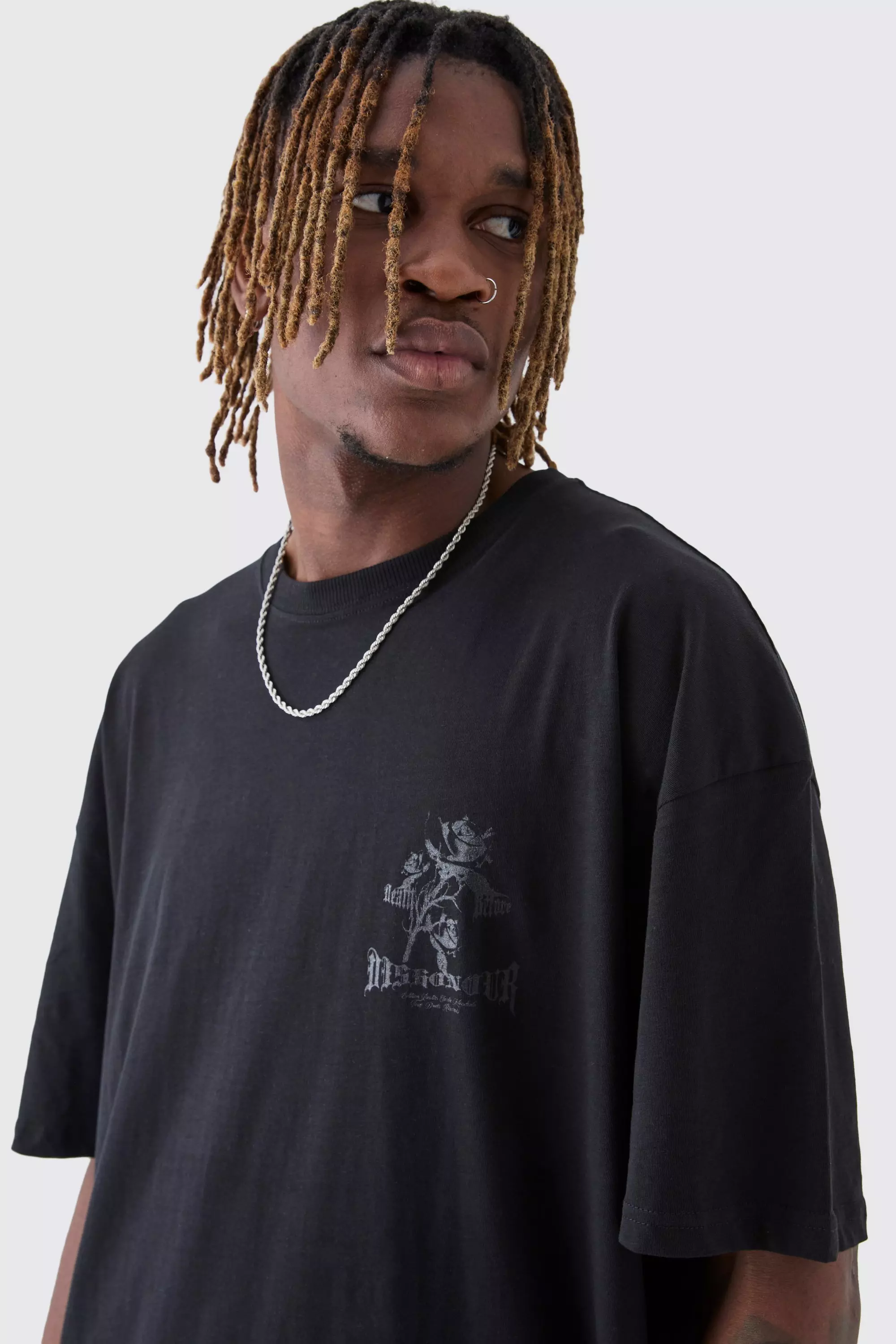 Tall Oversized Floral Renaissance Print T-Shirt | boohooMAN USA