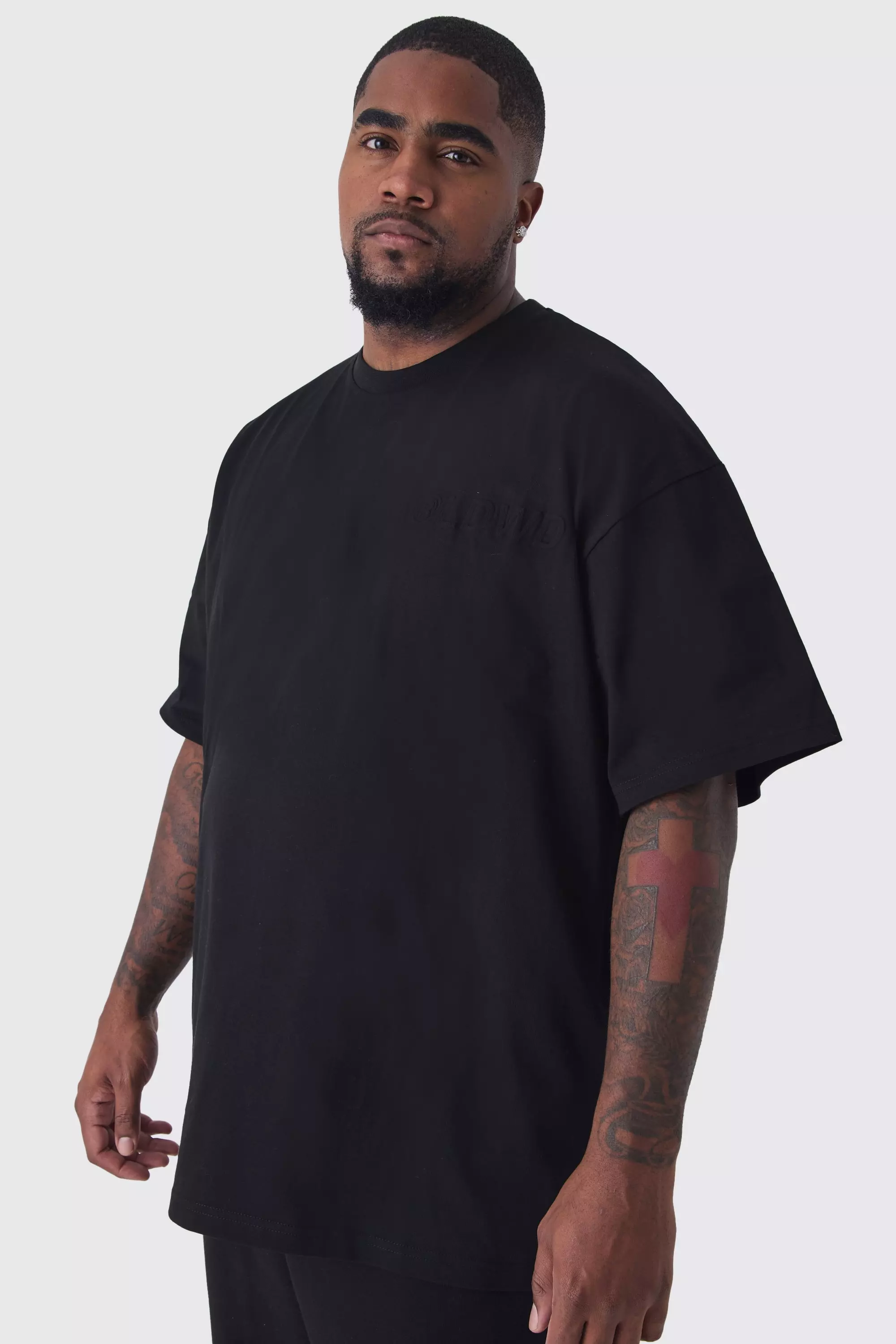 Plus Oversize T-Shirt mit Worldwide-Print, Black alternatives Bild