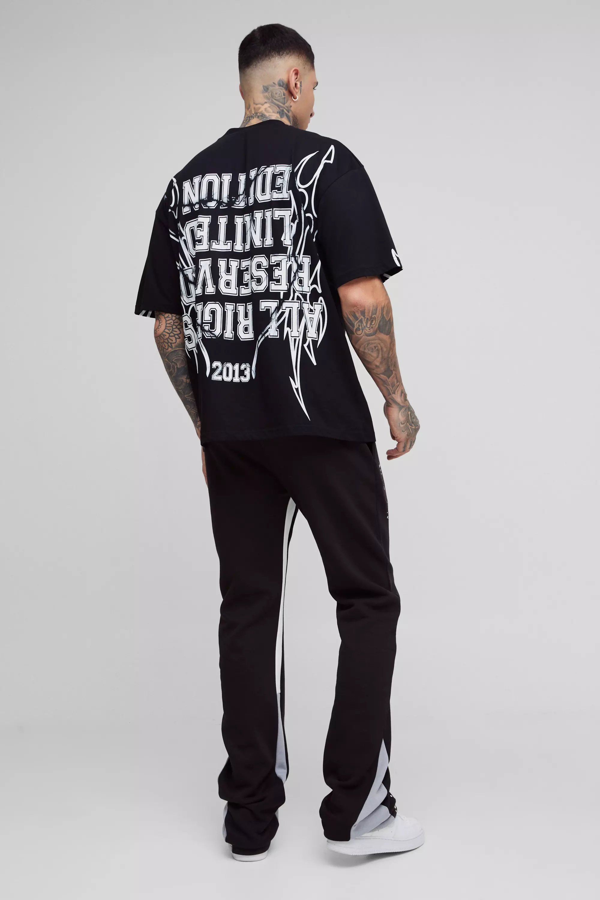 Tall - T-shirt oversize imprimé à col montant, Black autre image