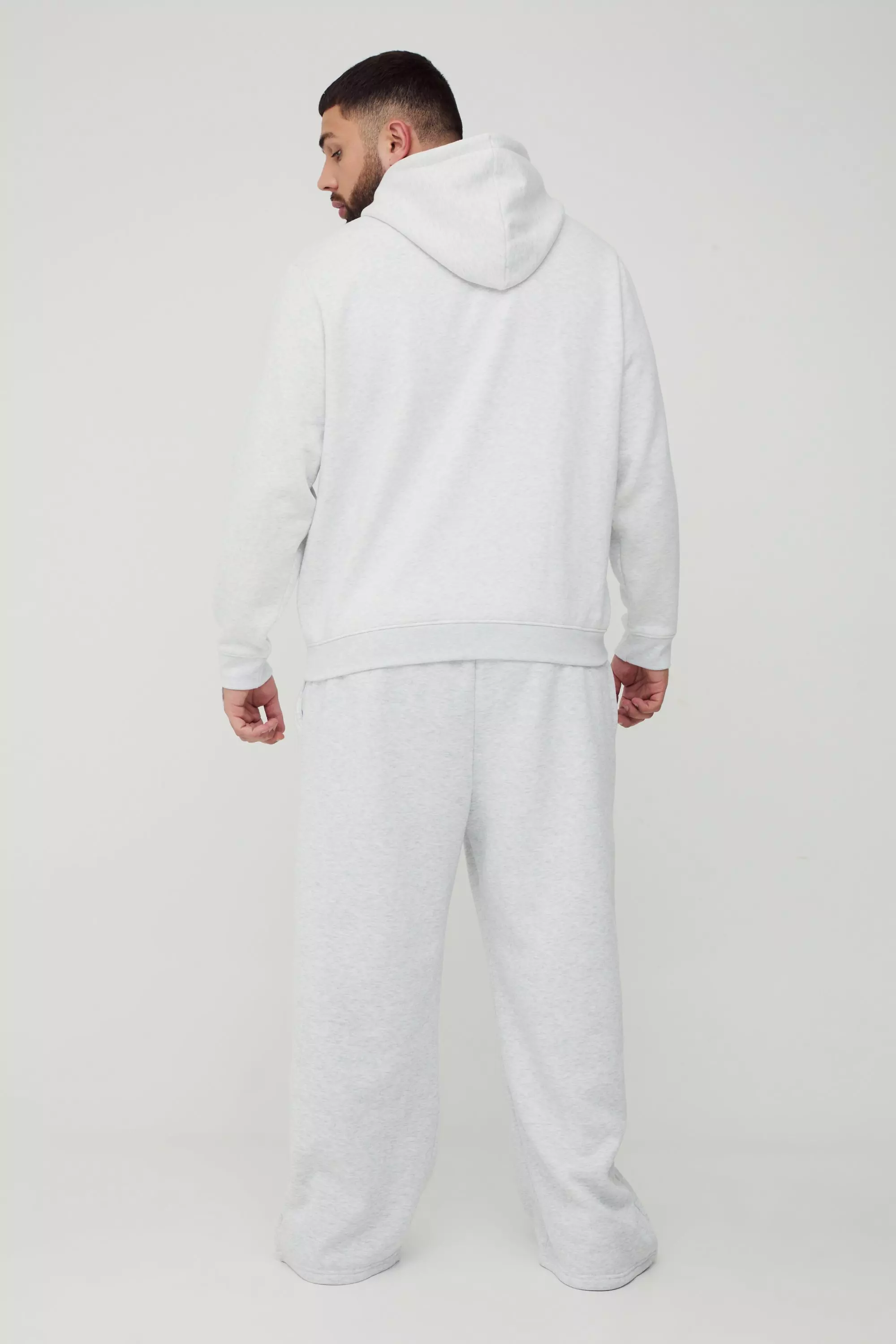 Grey marl Plus Wide Leg Motorsport Joggingbroek alternatieve afbeelding