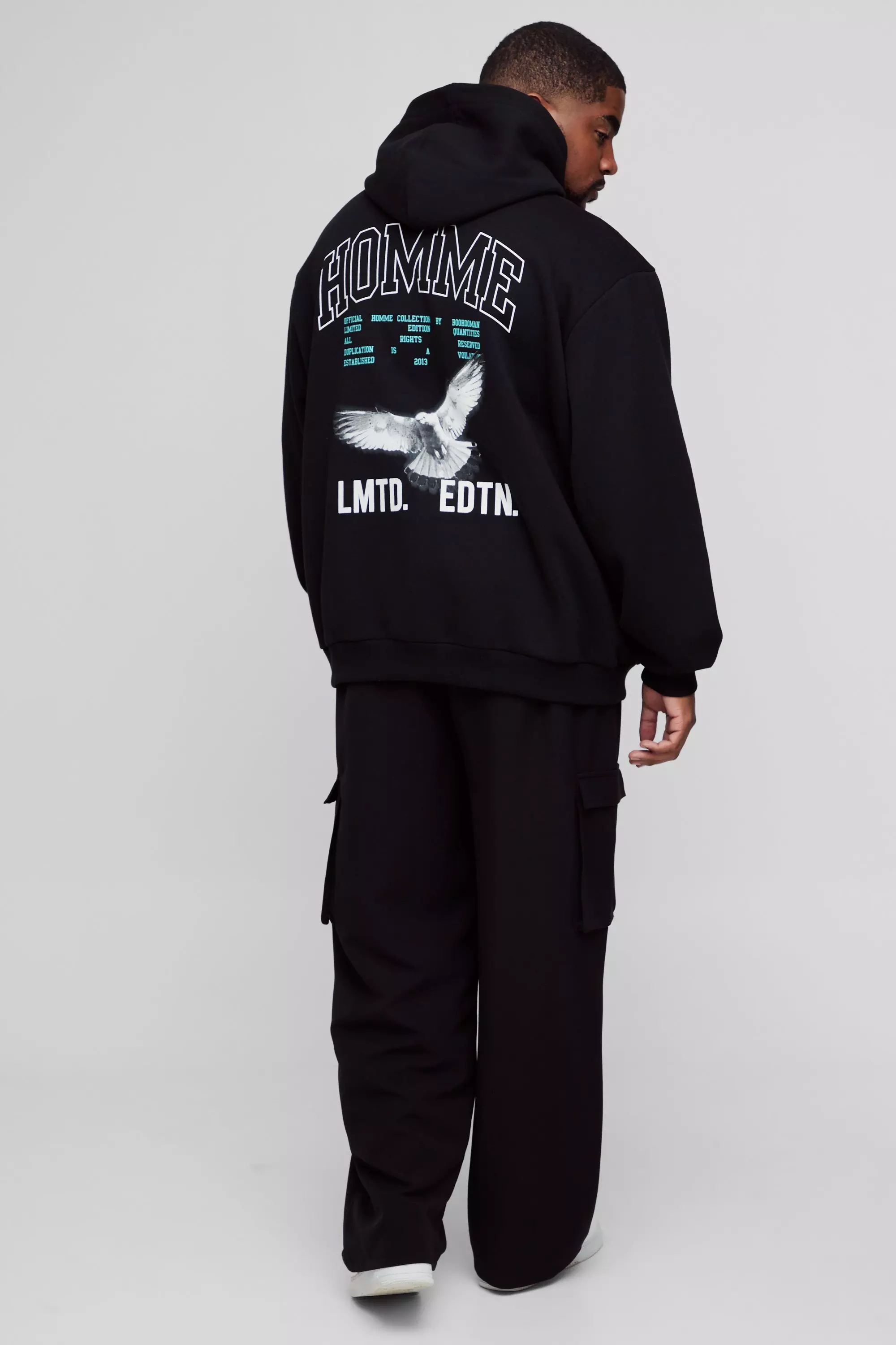 Black Plus Oversized Dove Hoodie alternative image