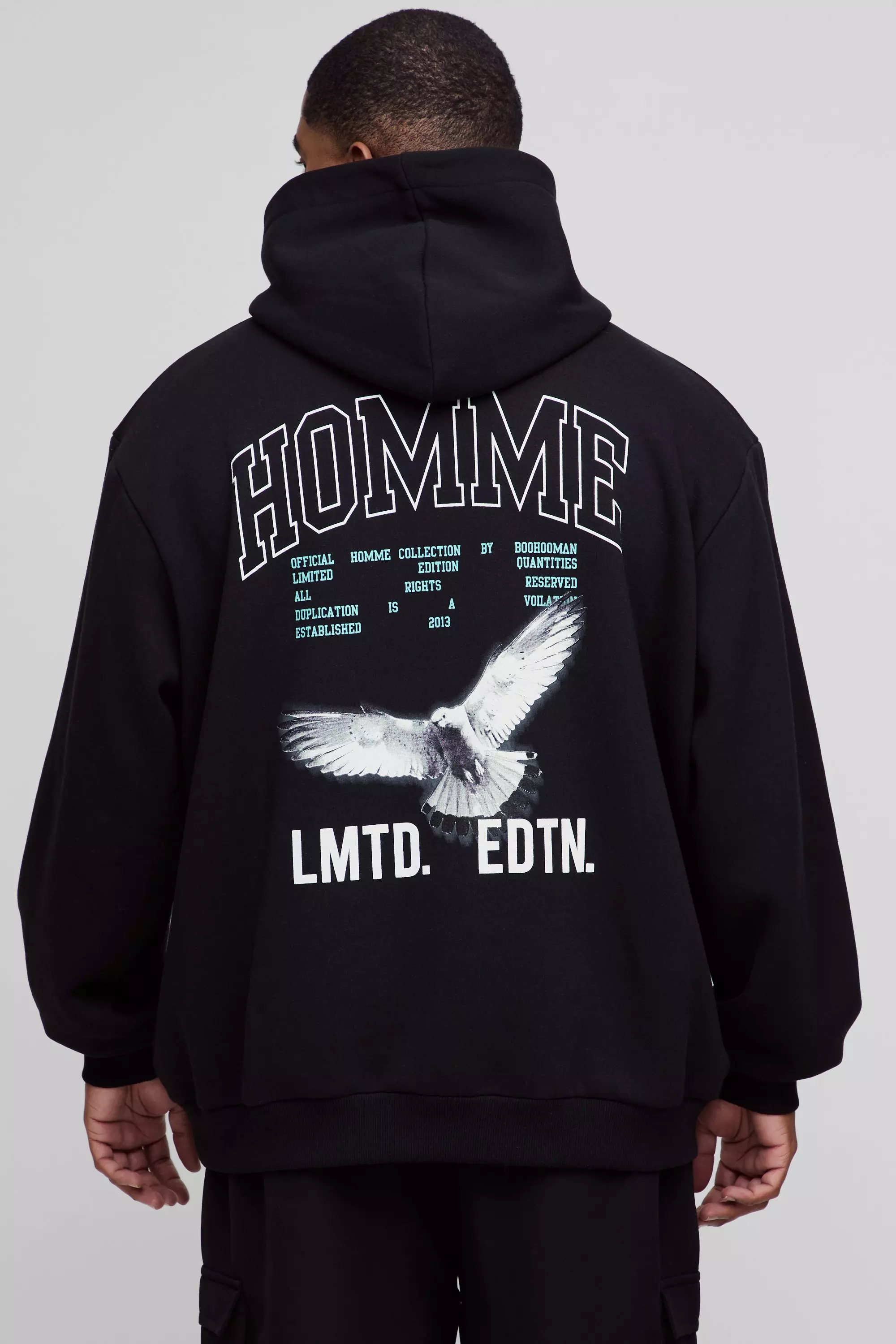Black Plus Oversized Dove Hoodie alternative image