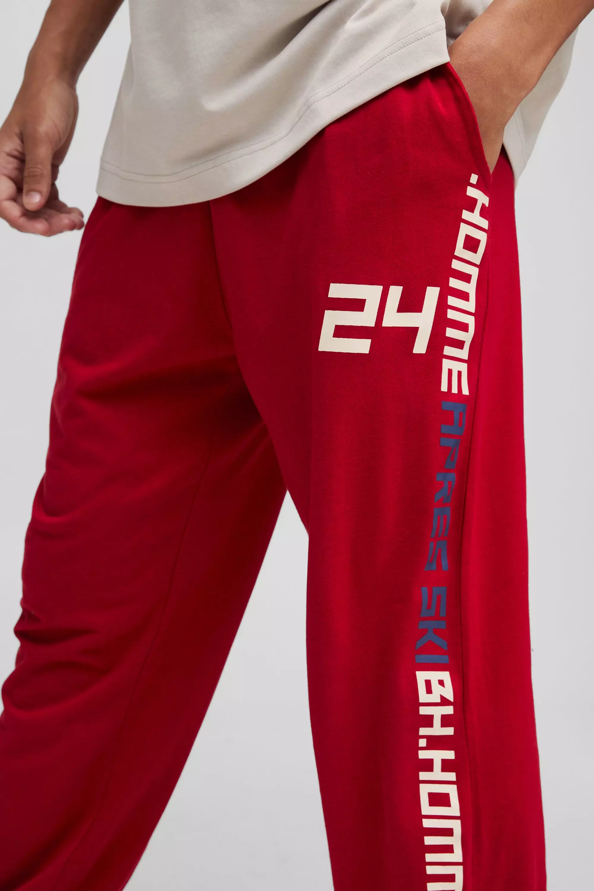 Burgundy Elasticated Apres-Ski Lounge Bottoms  alternative image