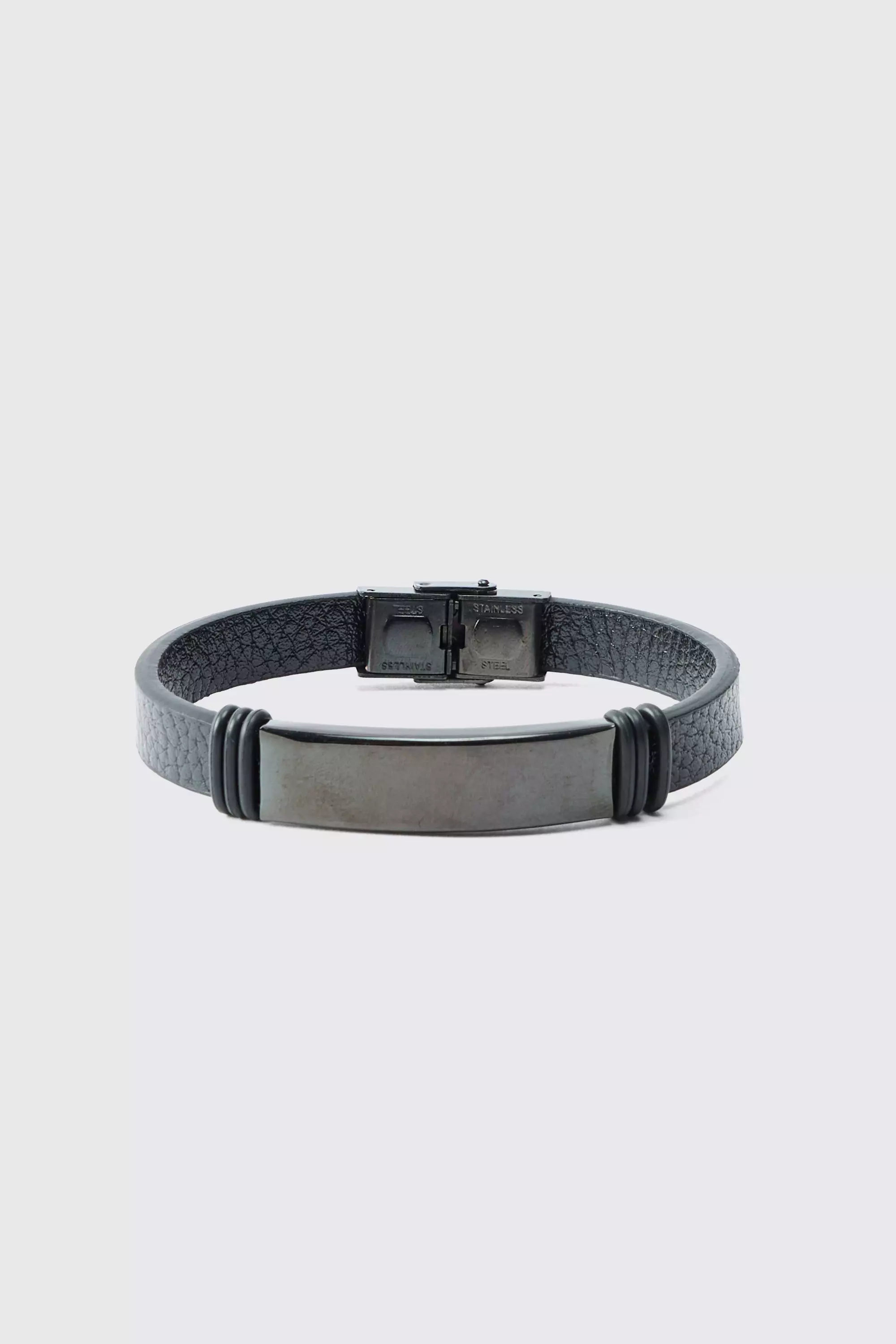 Black Armband Met Metalen Label En Sluiting alternatieve afbeelding