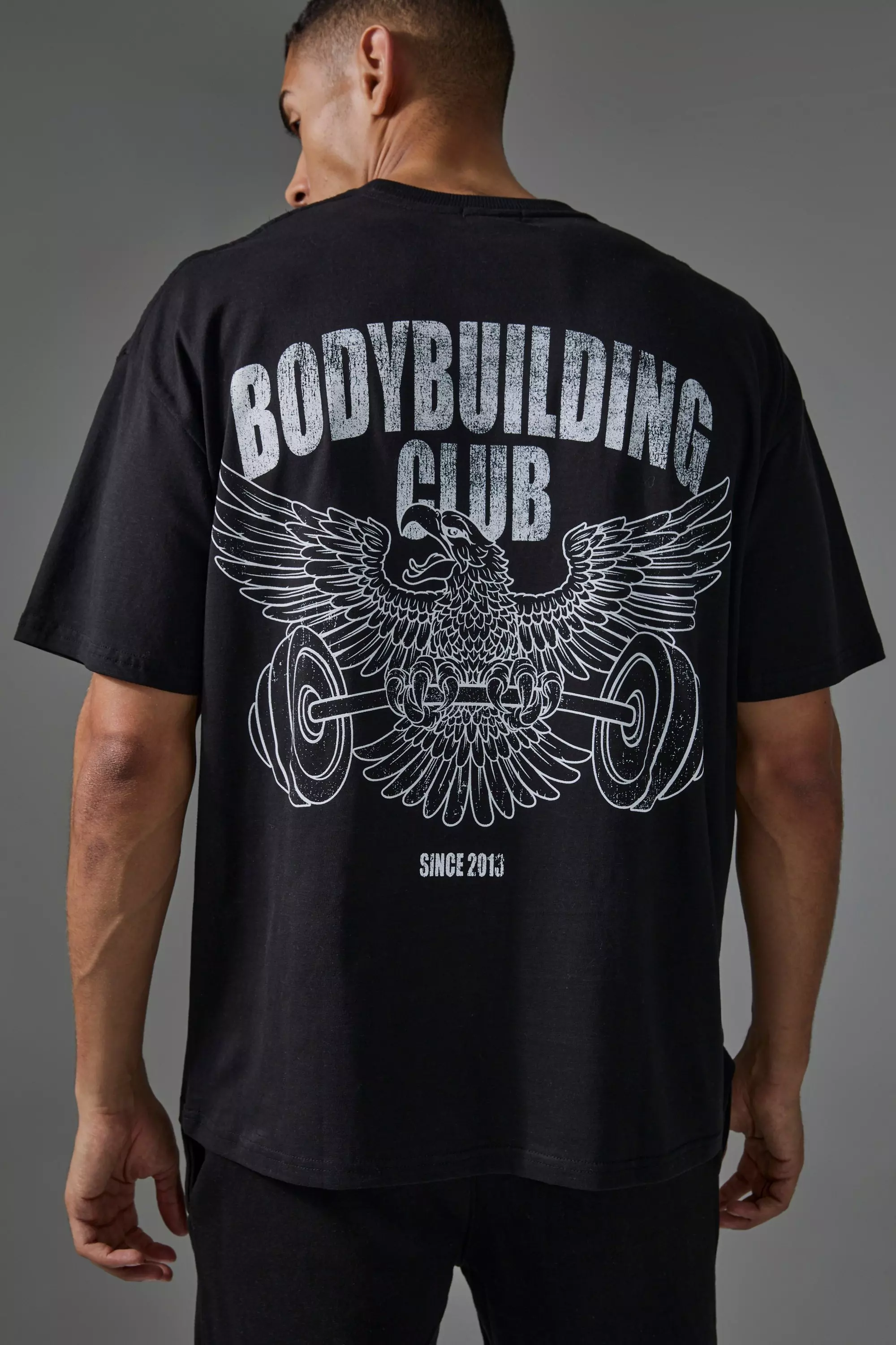 Black Man Active Body Building Club Oversized T-shirt