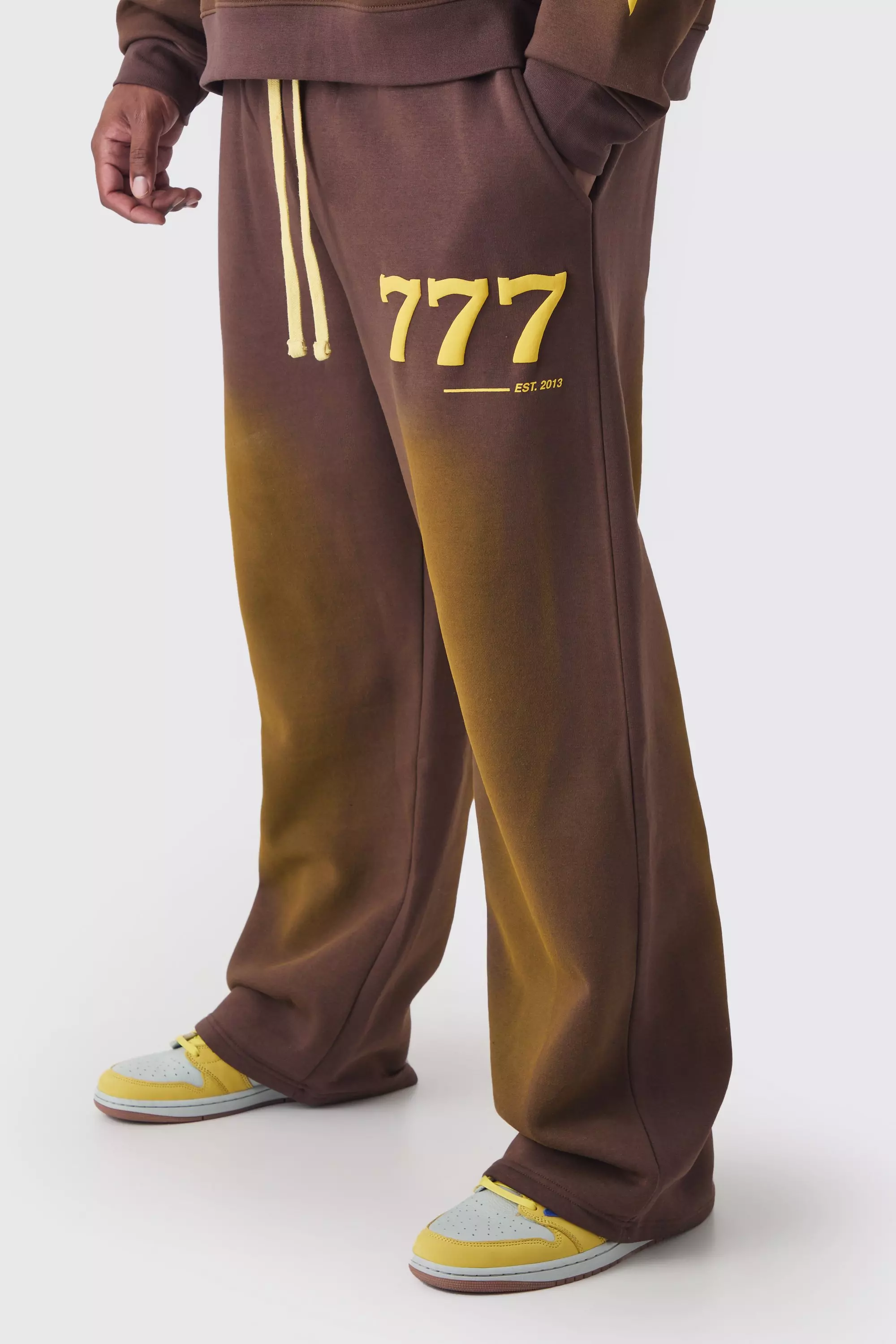 Lockere Moto-Jogginghose mit Print, Brown alternatives Bild
