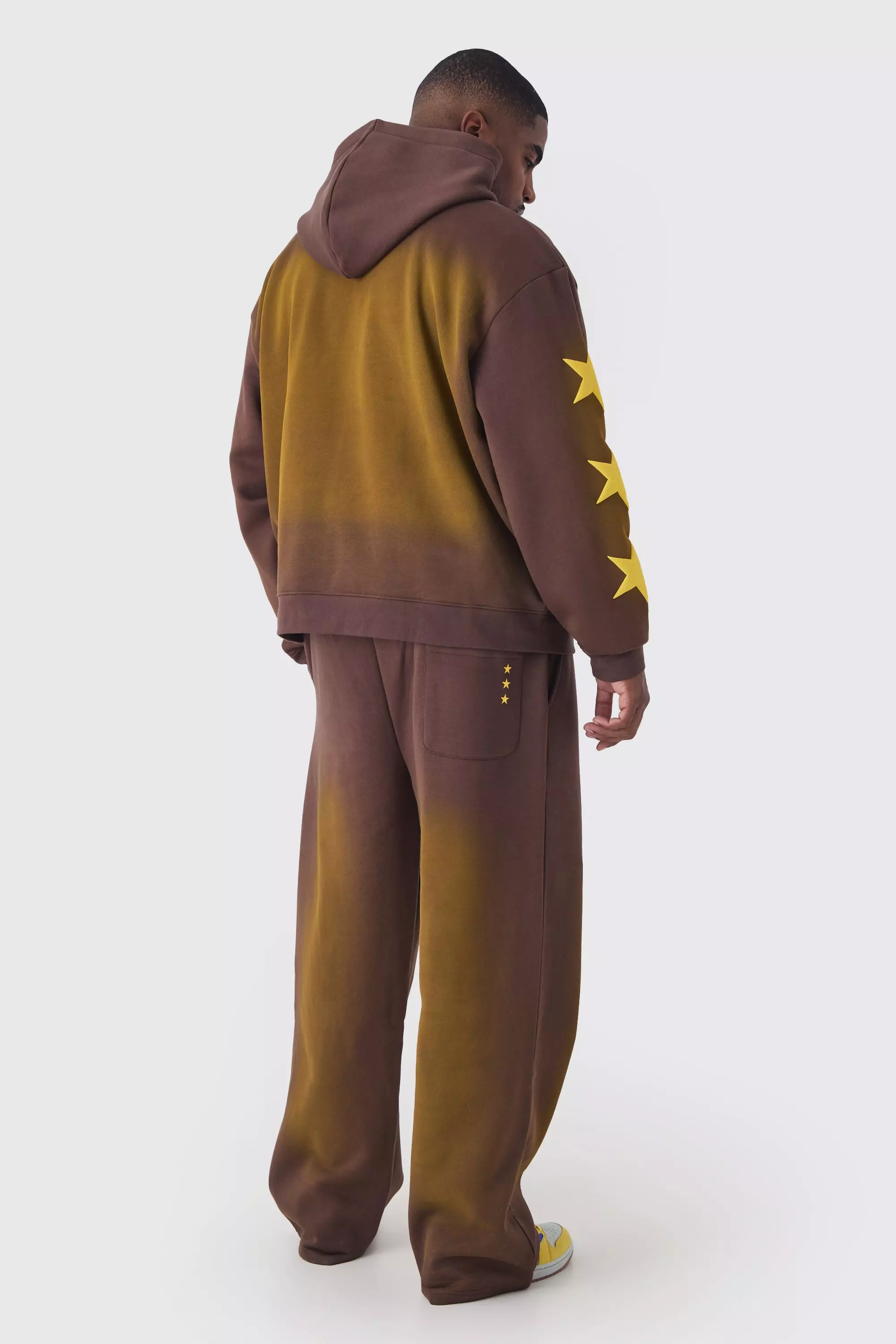 Lockere Moto-Jogginghose mit Print, Brown alternatives Bild