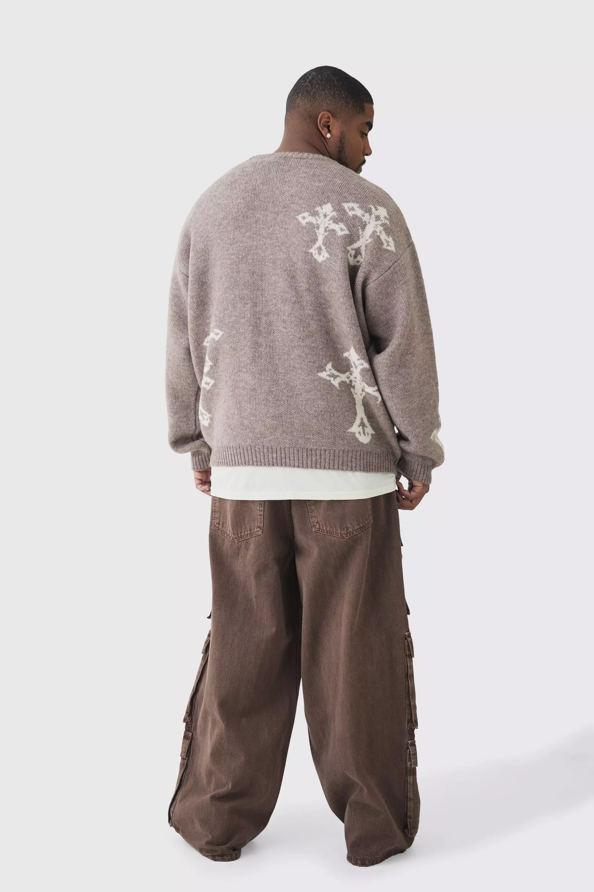 Plus lockere Cargo-Jeans mit Taschen, Chocolate alternatives Bild