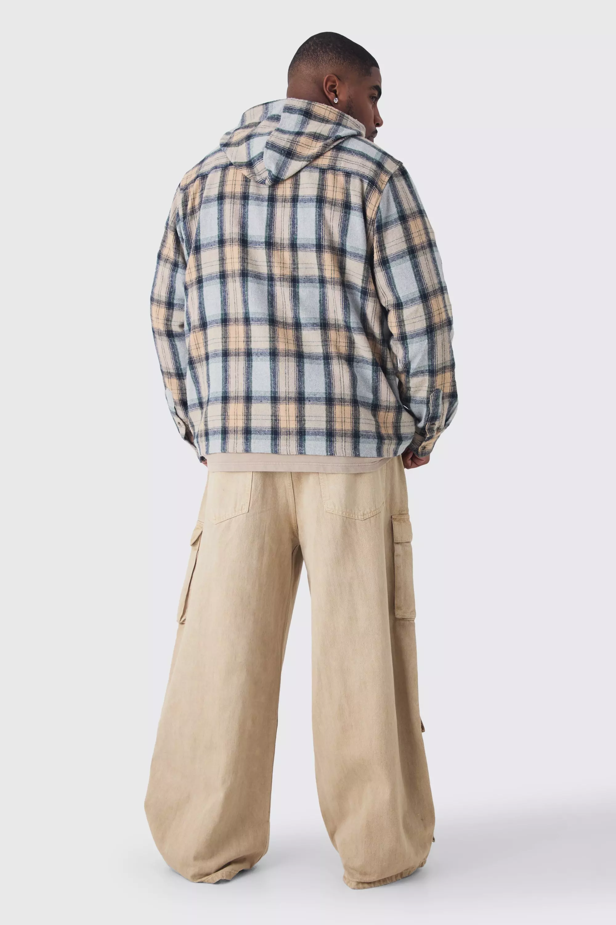 Stone Plus Baggy Fit Washed Multi Pocket Cargo Jeans alternative image