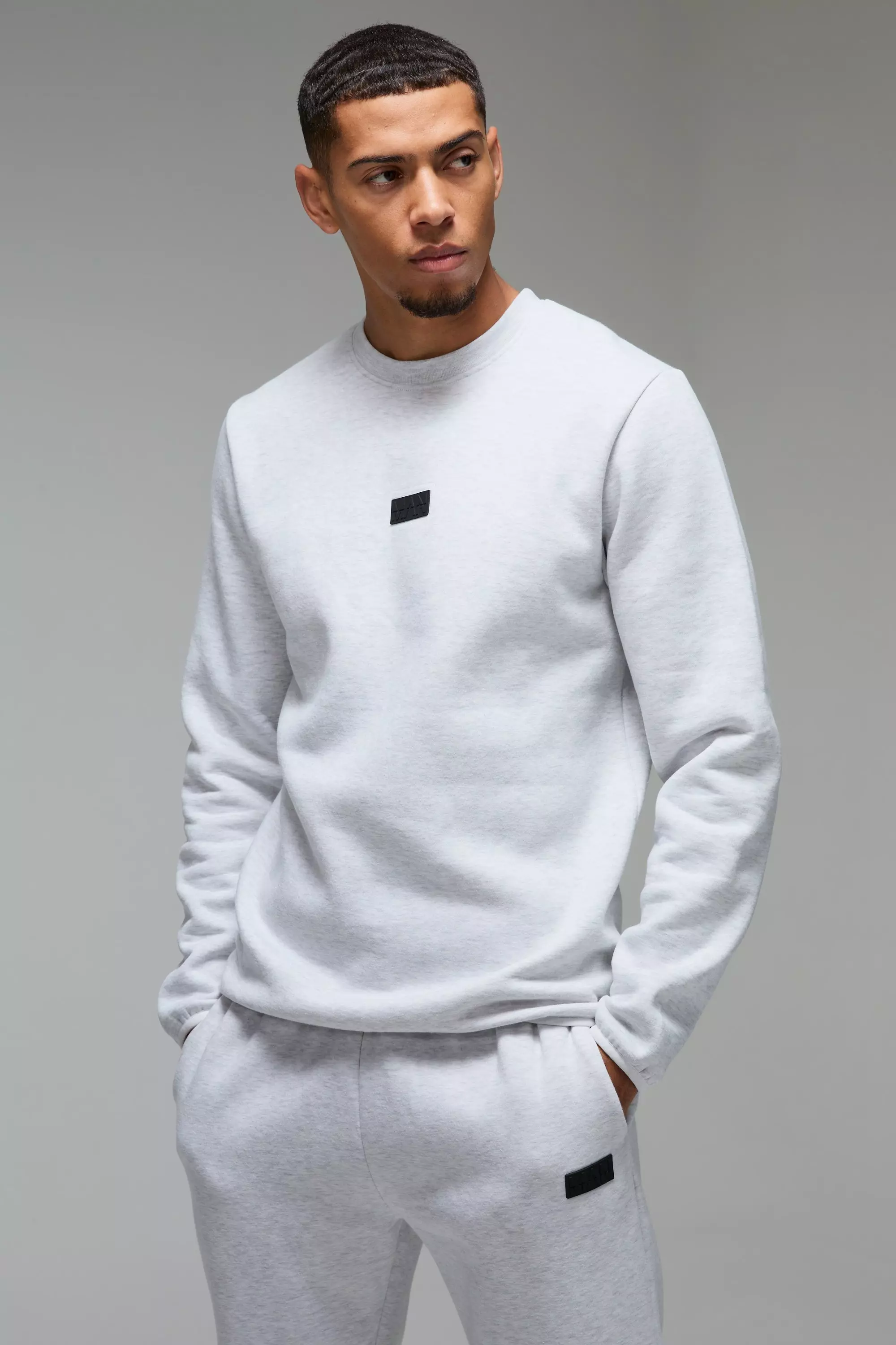 Sweat droit à écusson - MAN Active, Grey marl autre image