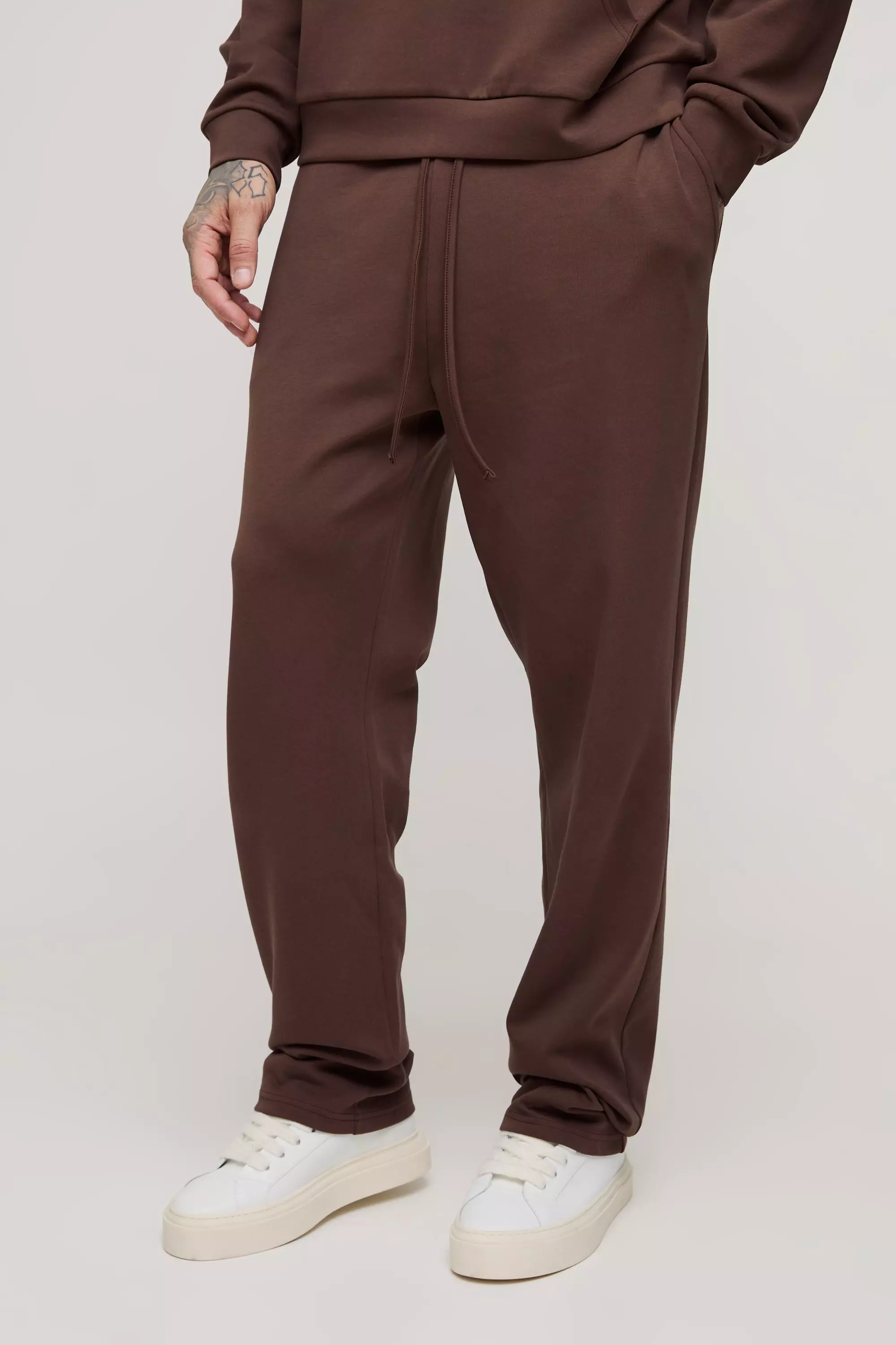 Tall Interlock Smart Tapered Joggers boohooMAN