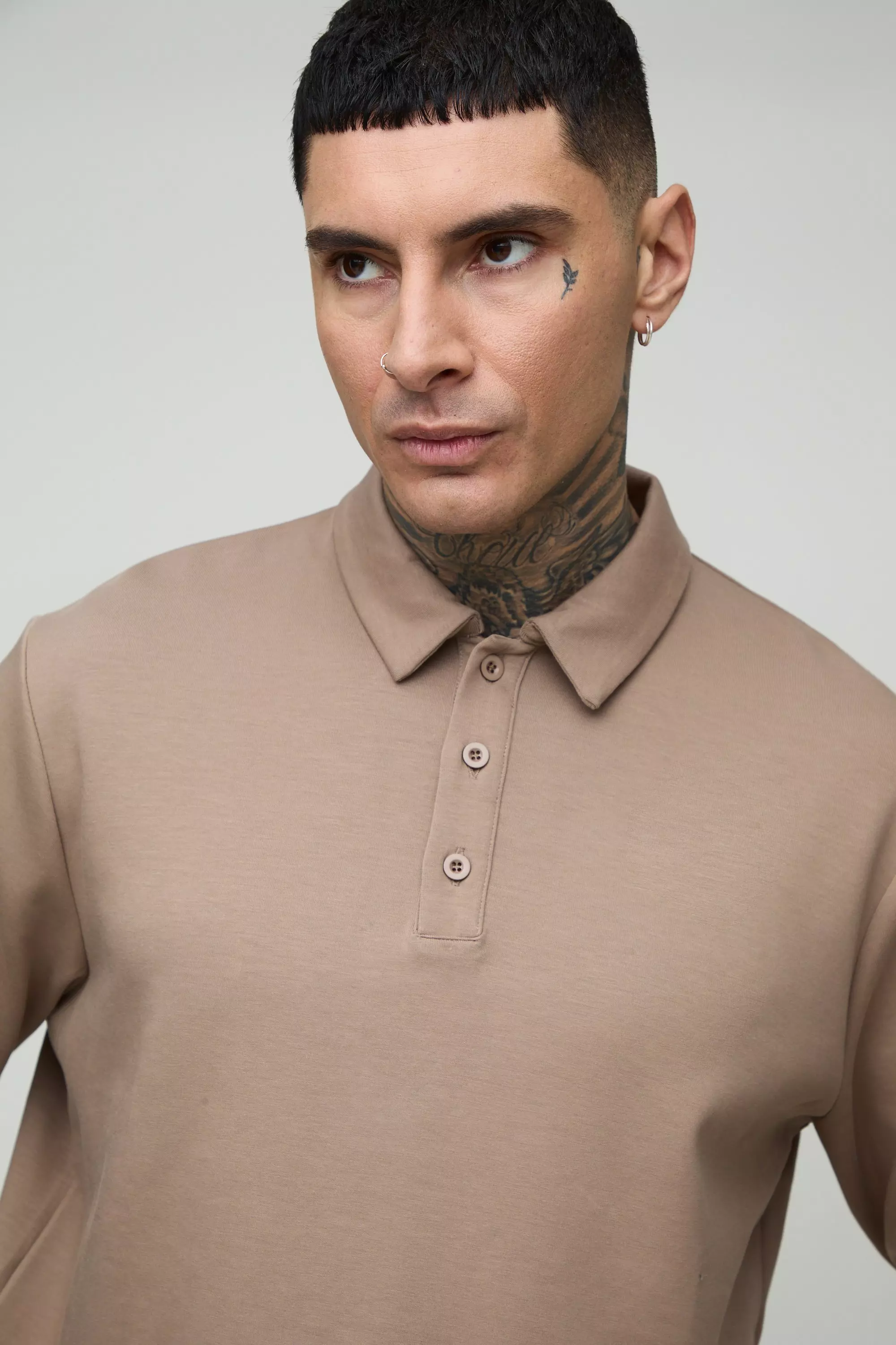 Taupe Tall Interlock Smart Rugby Polo alternative image