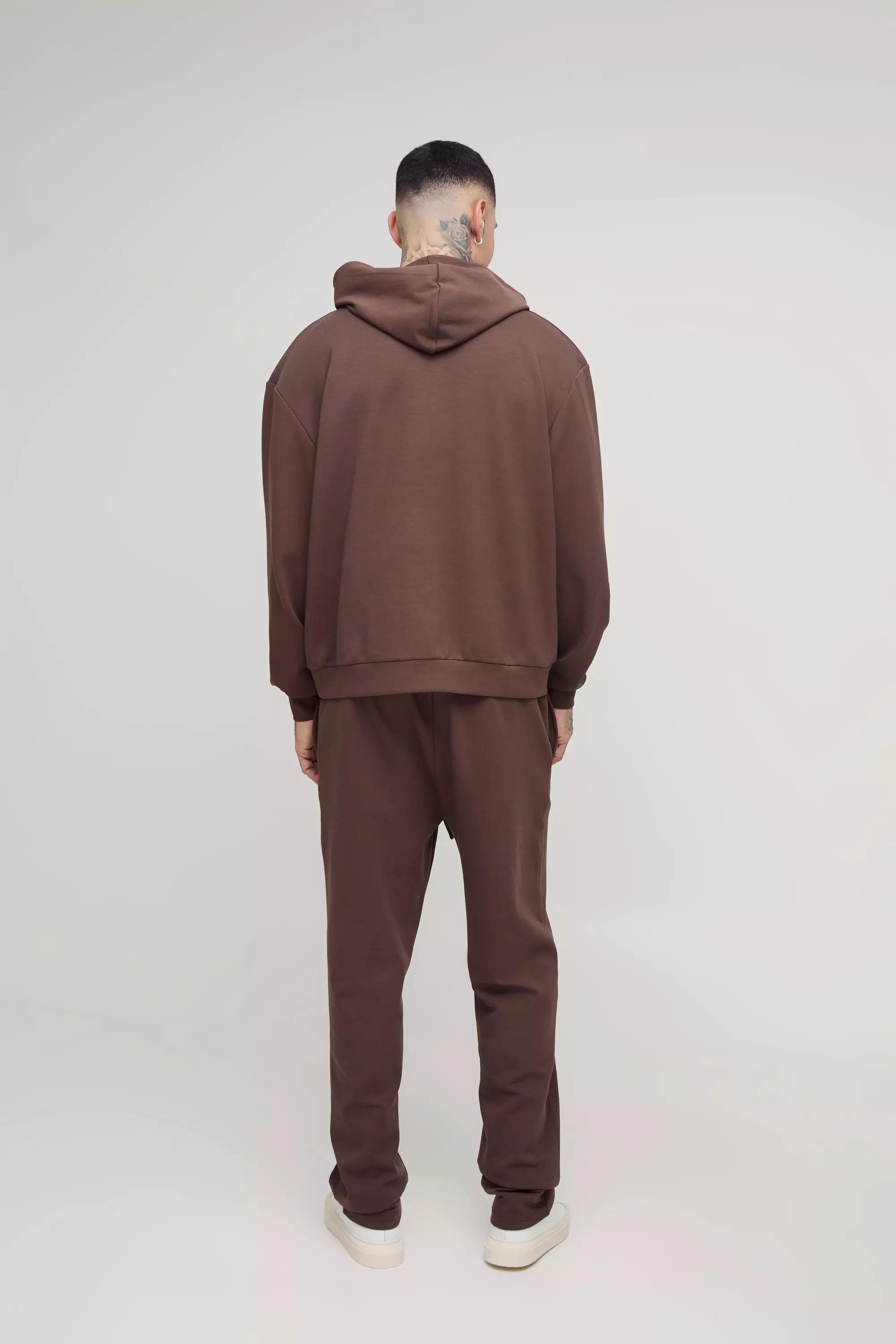 Chocolate Tall Oversized Boxy Interlock Hoodie alternatieve afbeelding