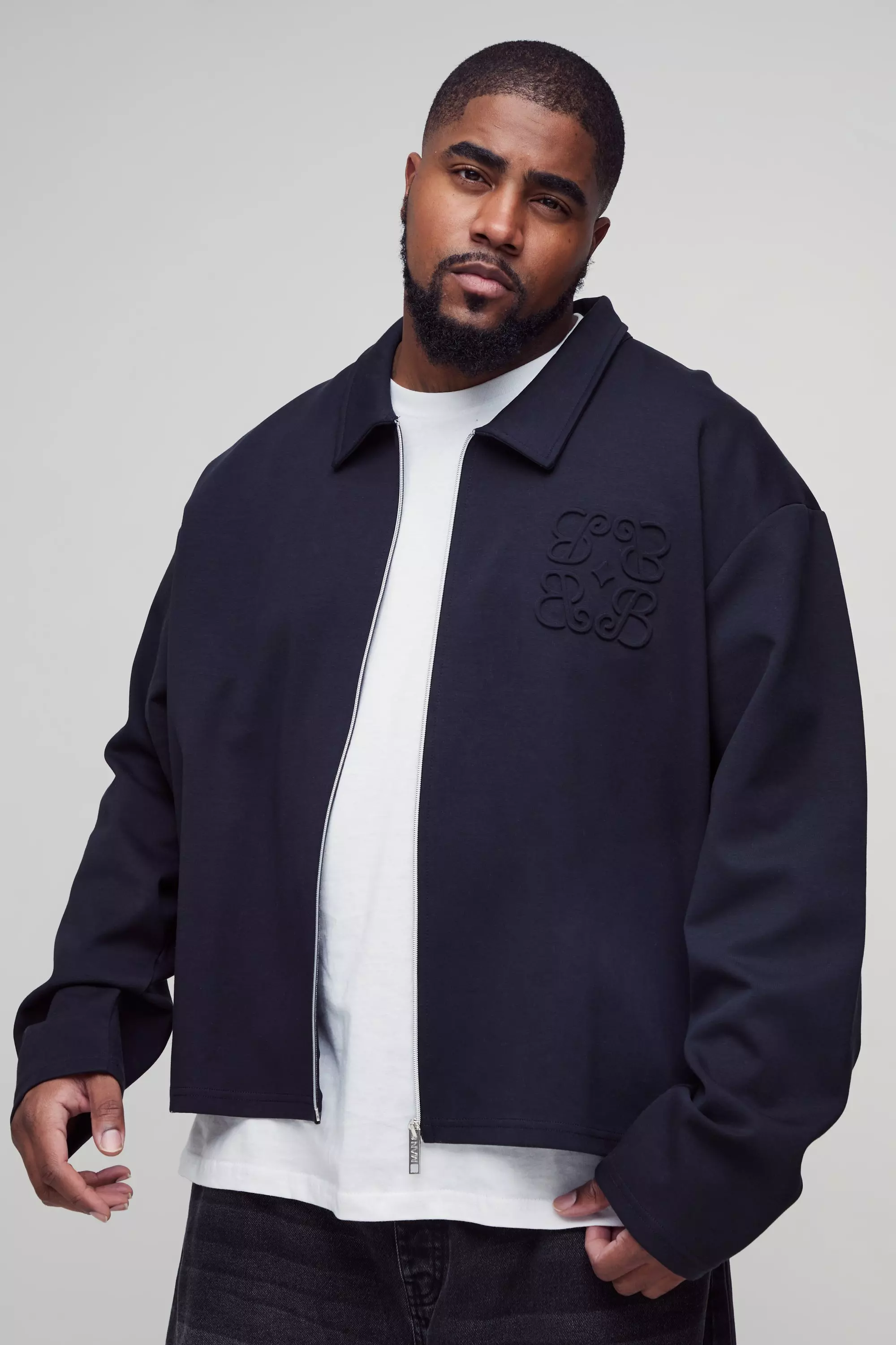Plus smartes Overshirt mit Reißverschluss, Black alternatives Bild