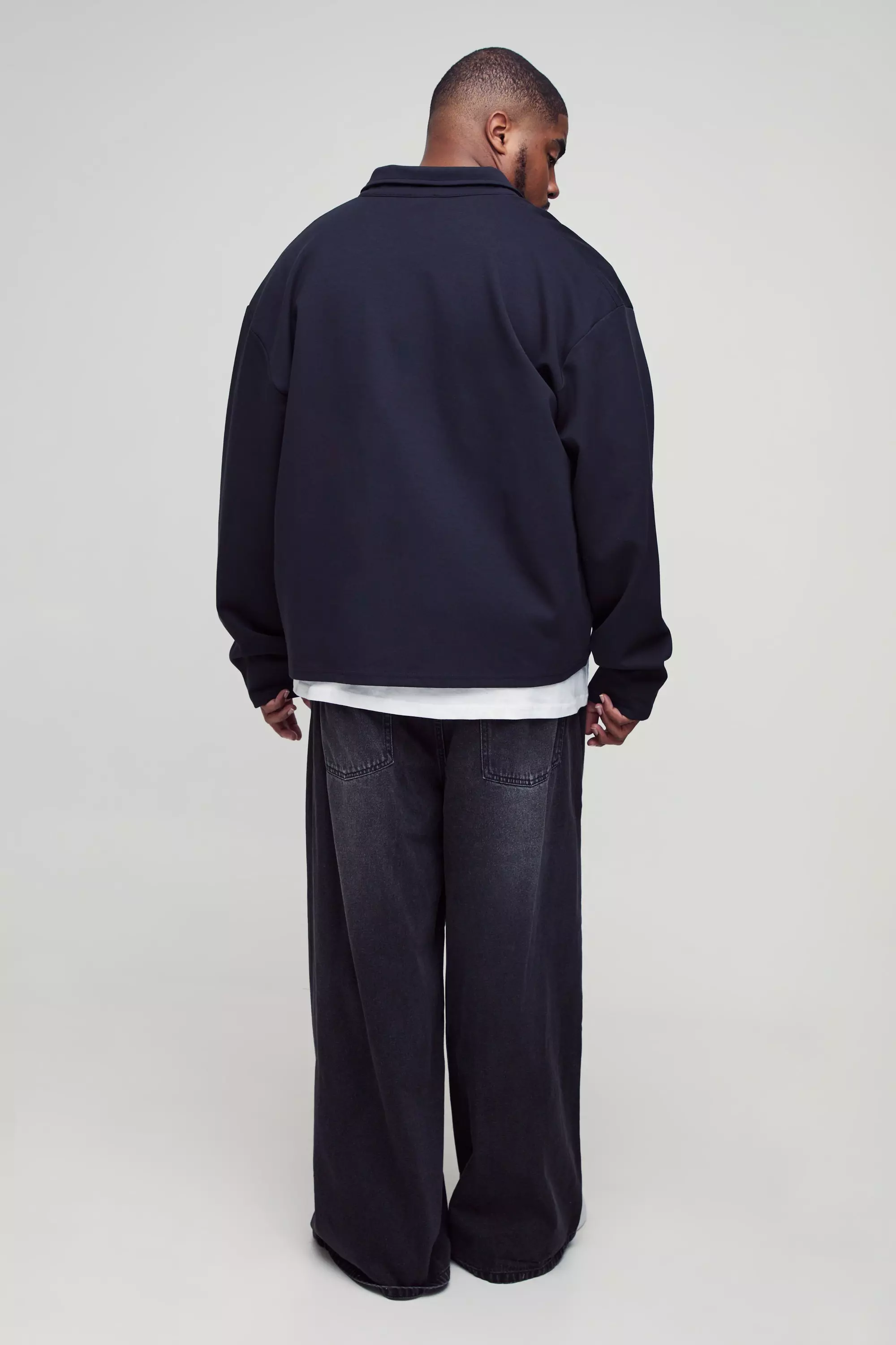 Plus smartes Overshirt mit Reißverschluss, Black alternatives Bild