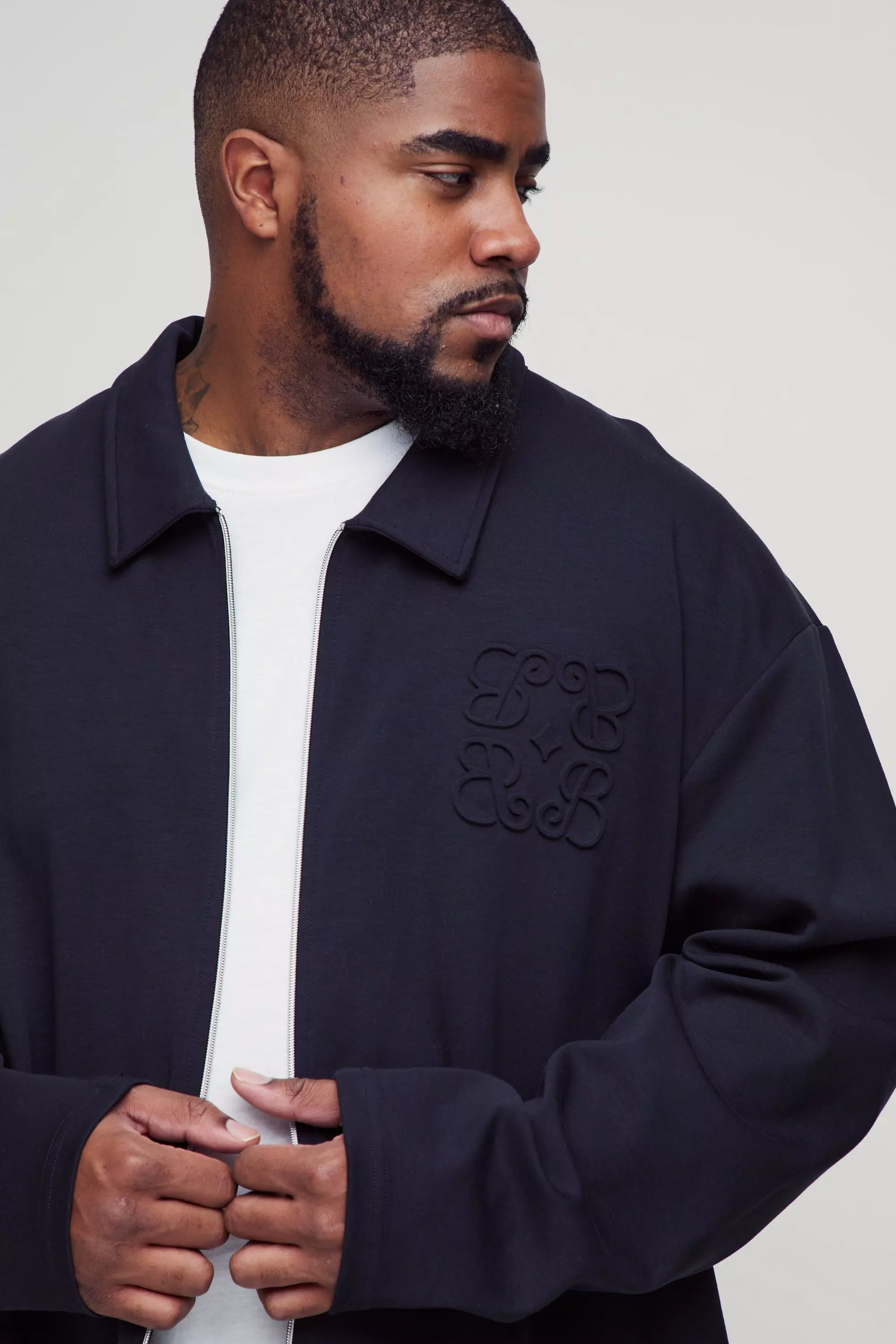 Plus smartes Overshirt mit Reißverschluss, Black alternatives Bild