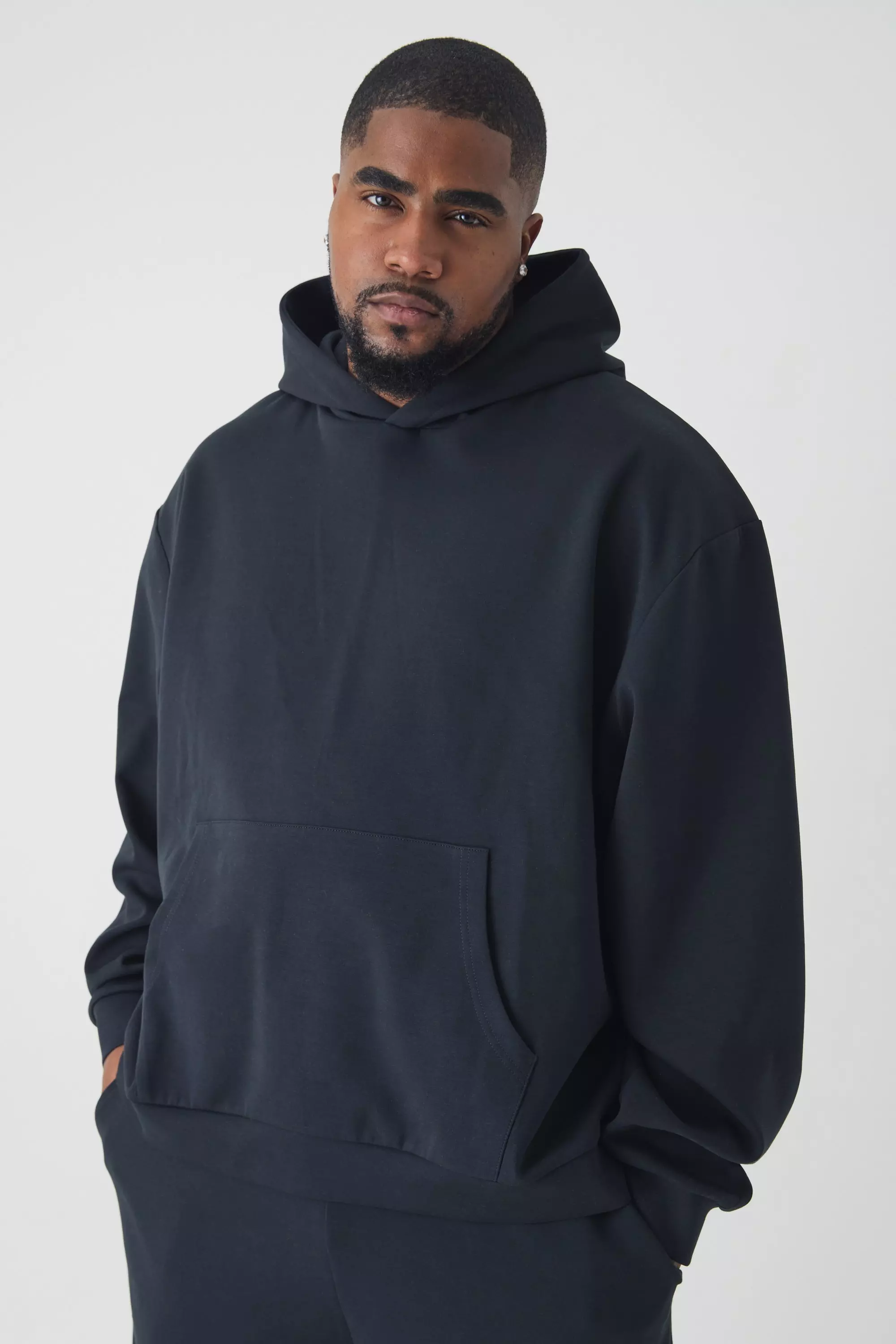 Plus kastiger Oversize Hoodie, Black alternatives Bild