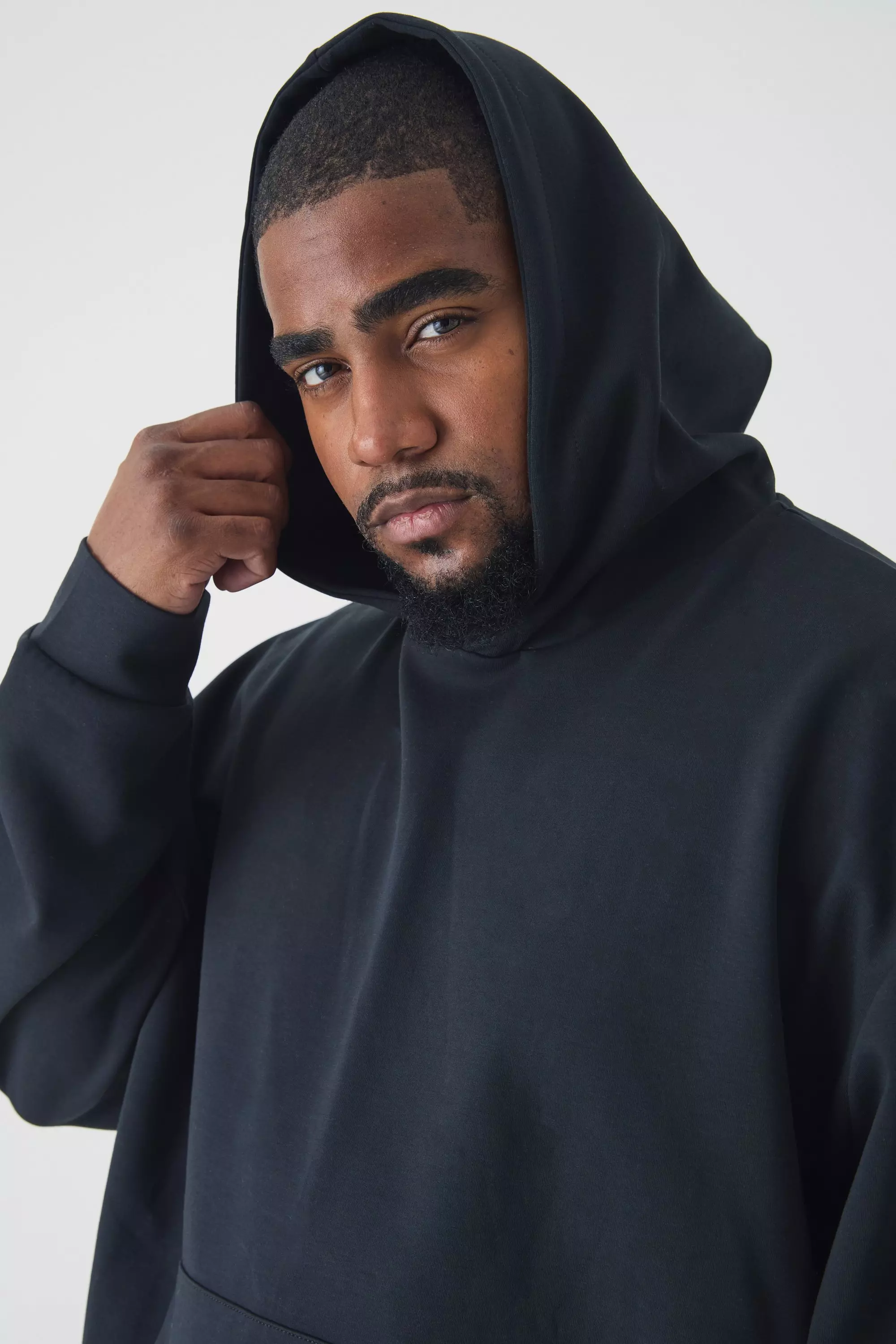 Plus kastiger Oversize Hoodie, Black alternatives Bild