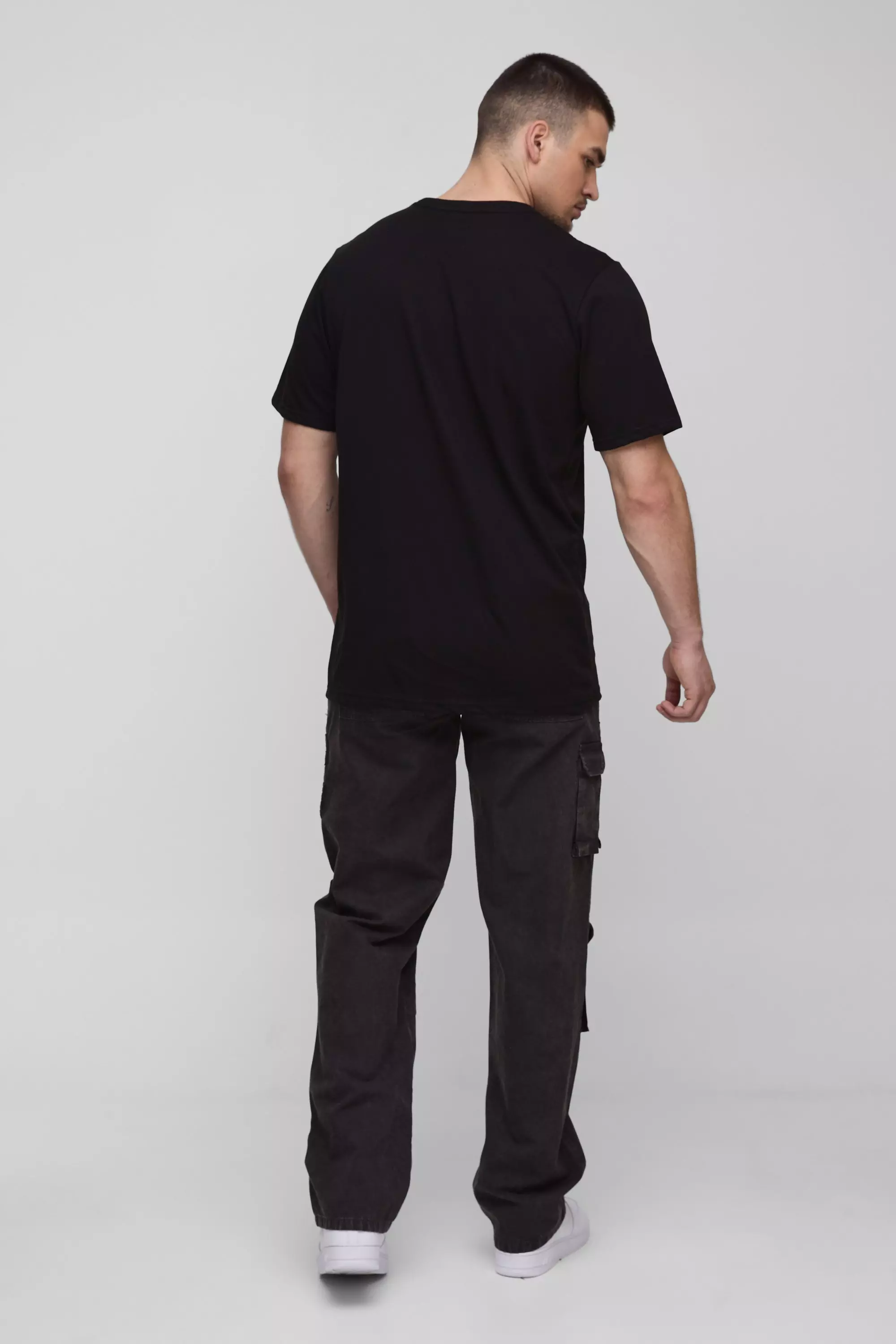 Tall Washed Ripstop Embroidered Relaxed Fit Cargo Pants
