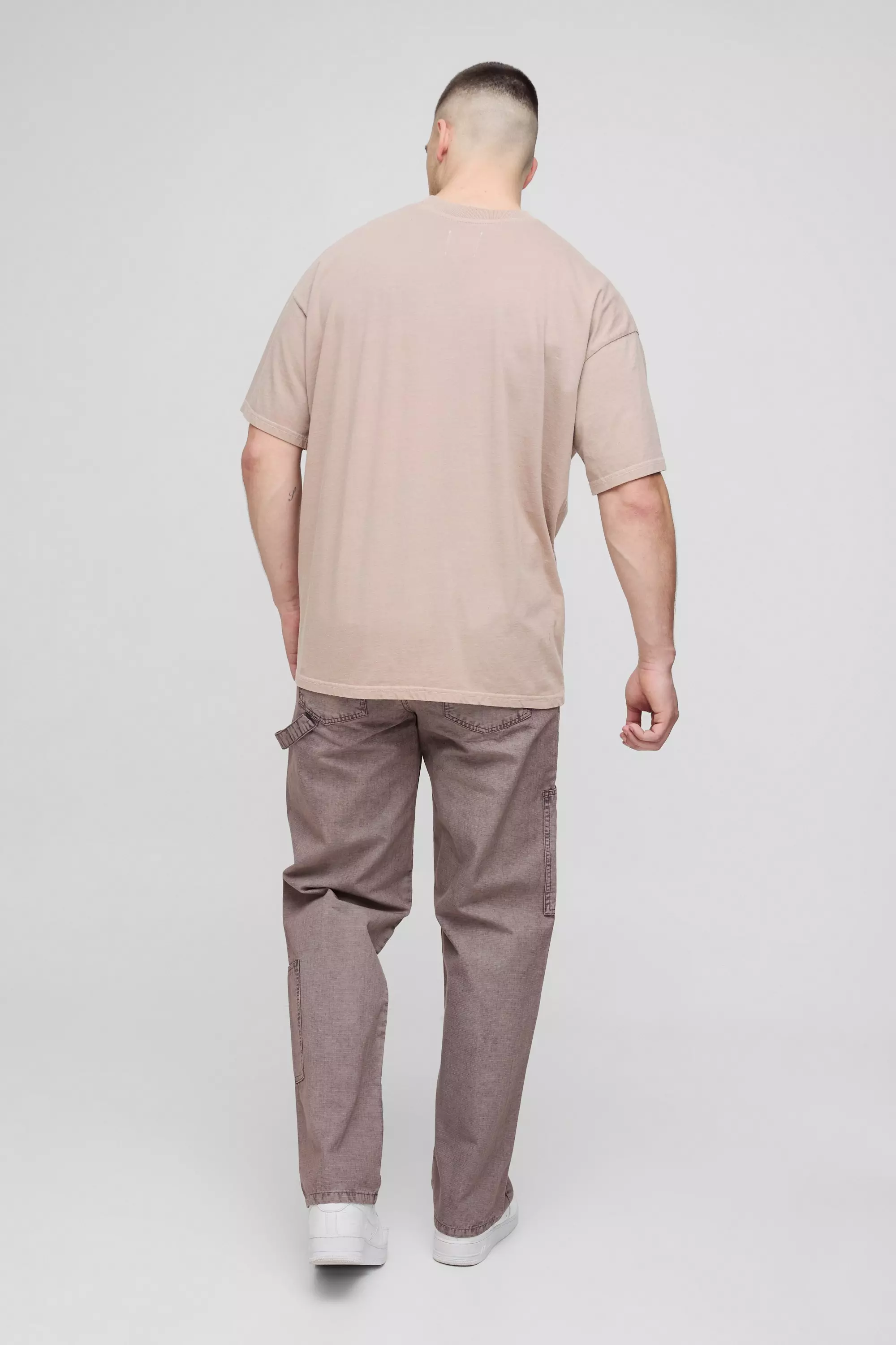 Tall - Pantalon charpentier large délavé, Chocolate autre image
