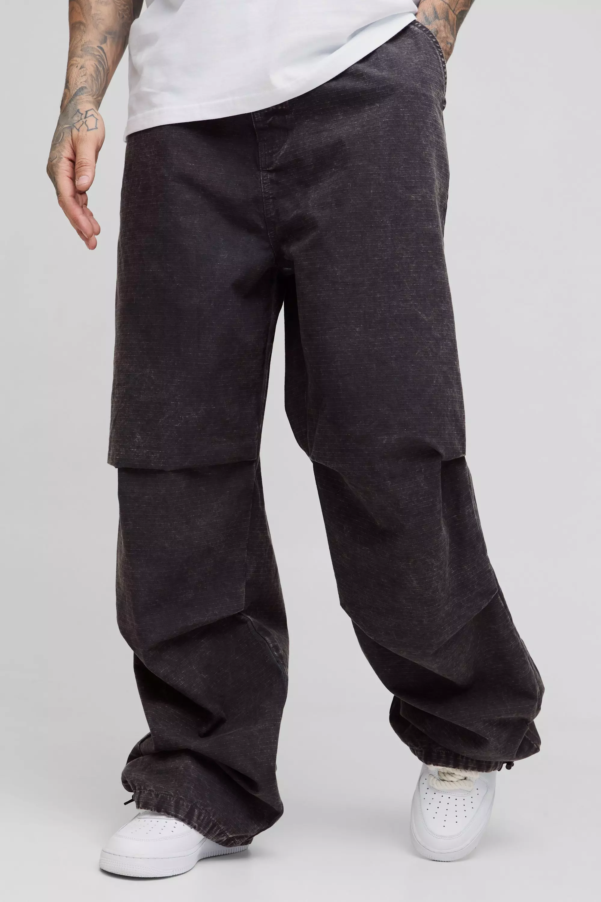 Tall - Pantalon parachute délavé, Charcoal autre image