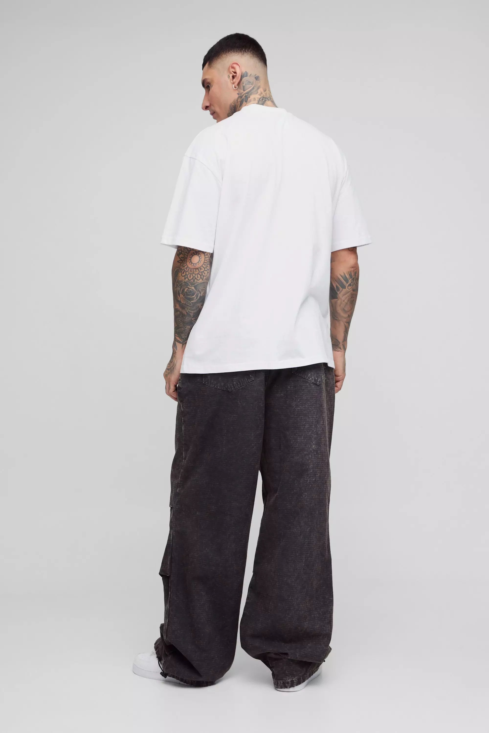 Tall - Pantalon parachute délavé, Charcoal autre image
