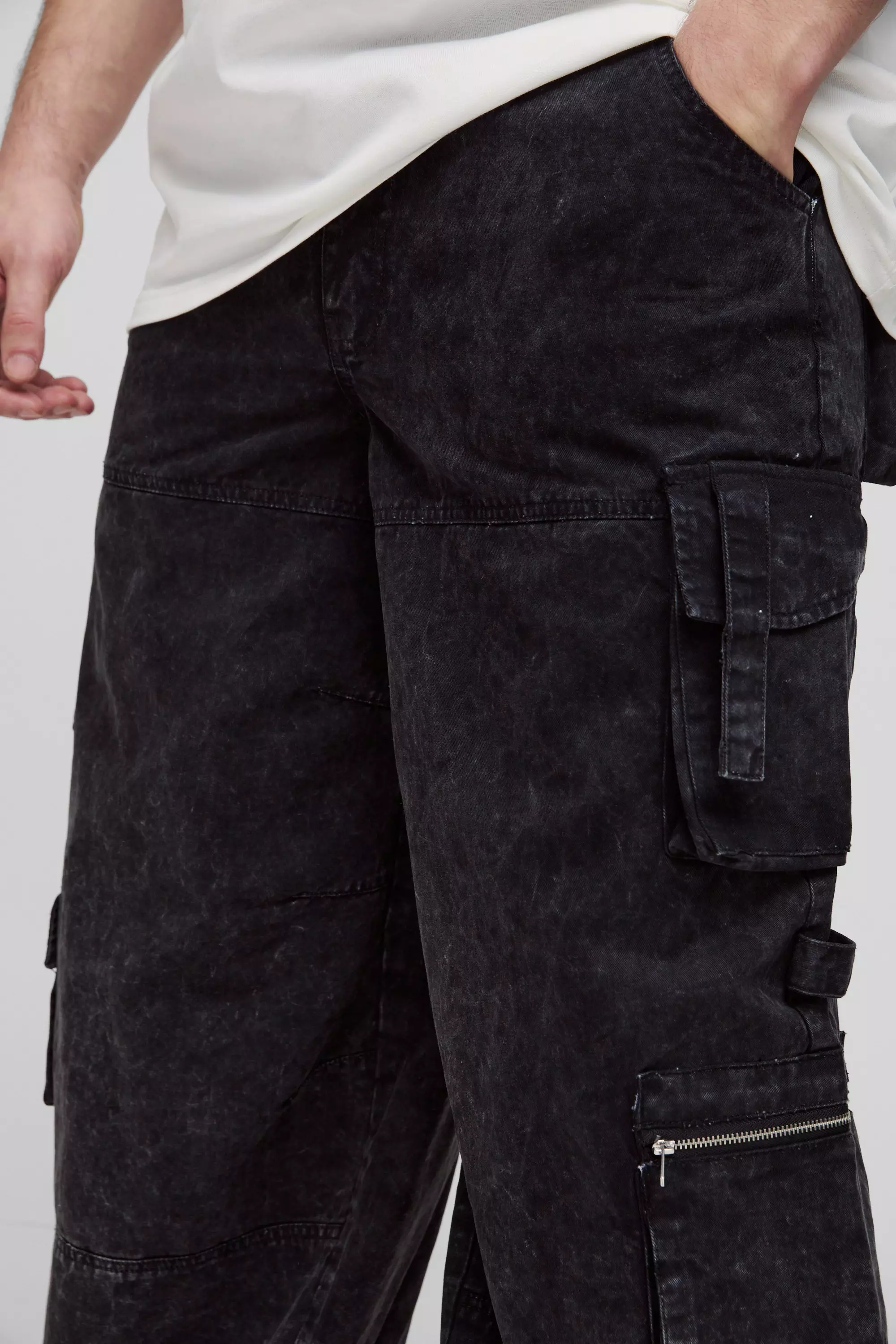 【mnem】TAKER WASHING MULTI CARGO PANTS MultiPants - High Stretch Multi-Pocket Cargo Pants, Men's
