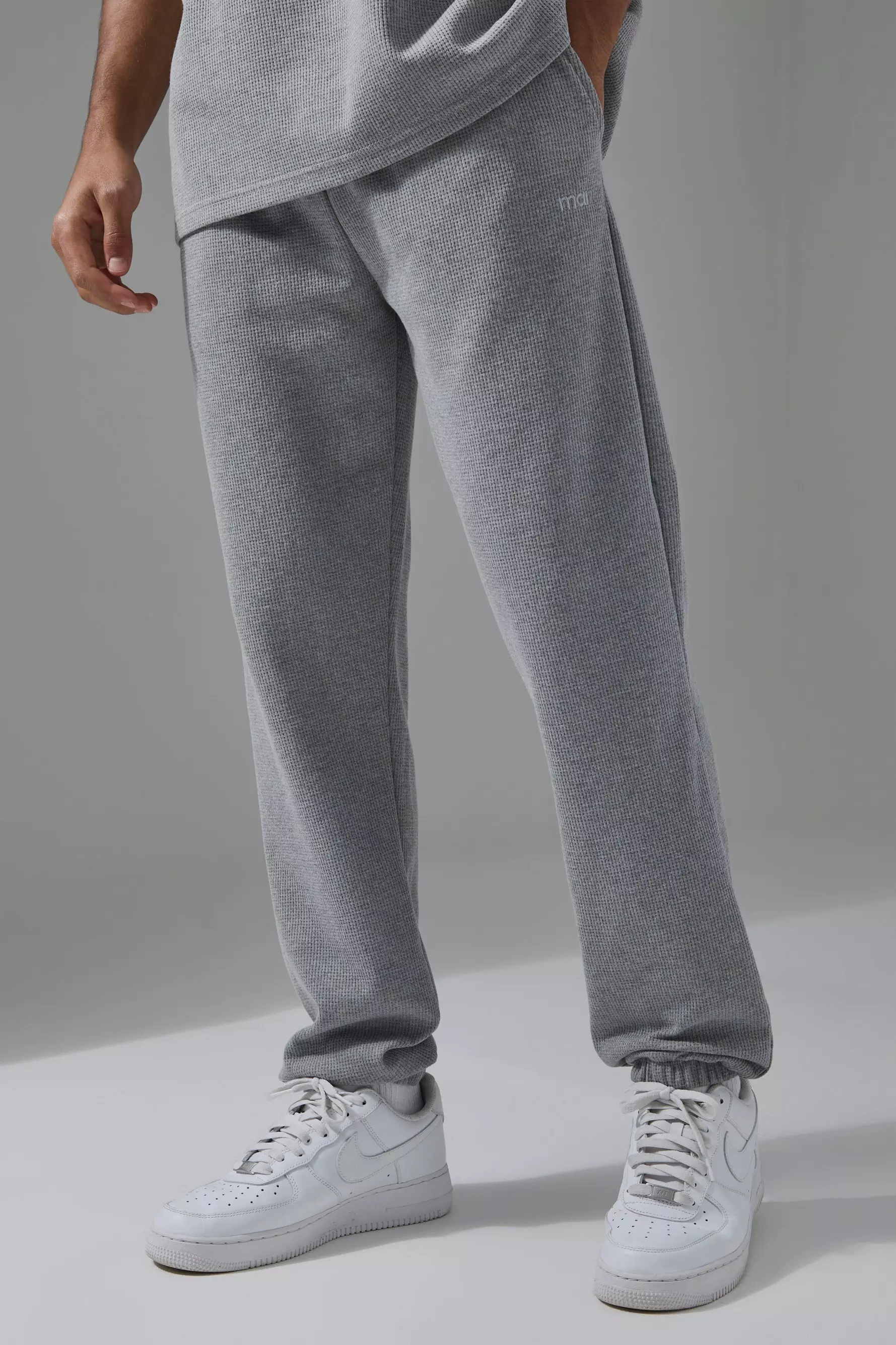 Man Jogginghose in Waffeloptik, Grey marl alternatives Bild