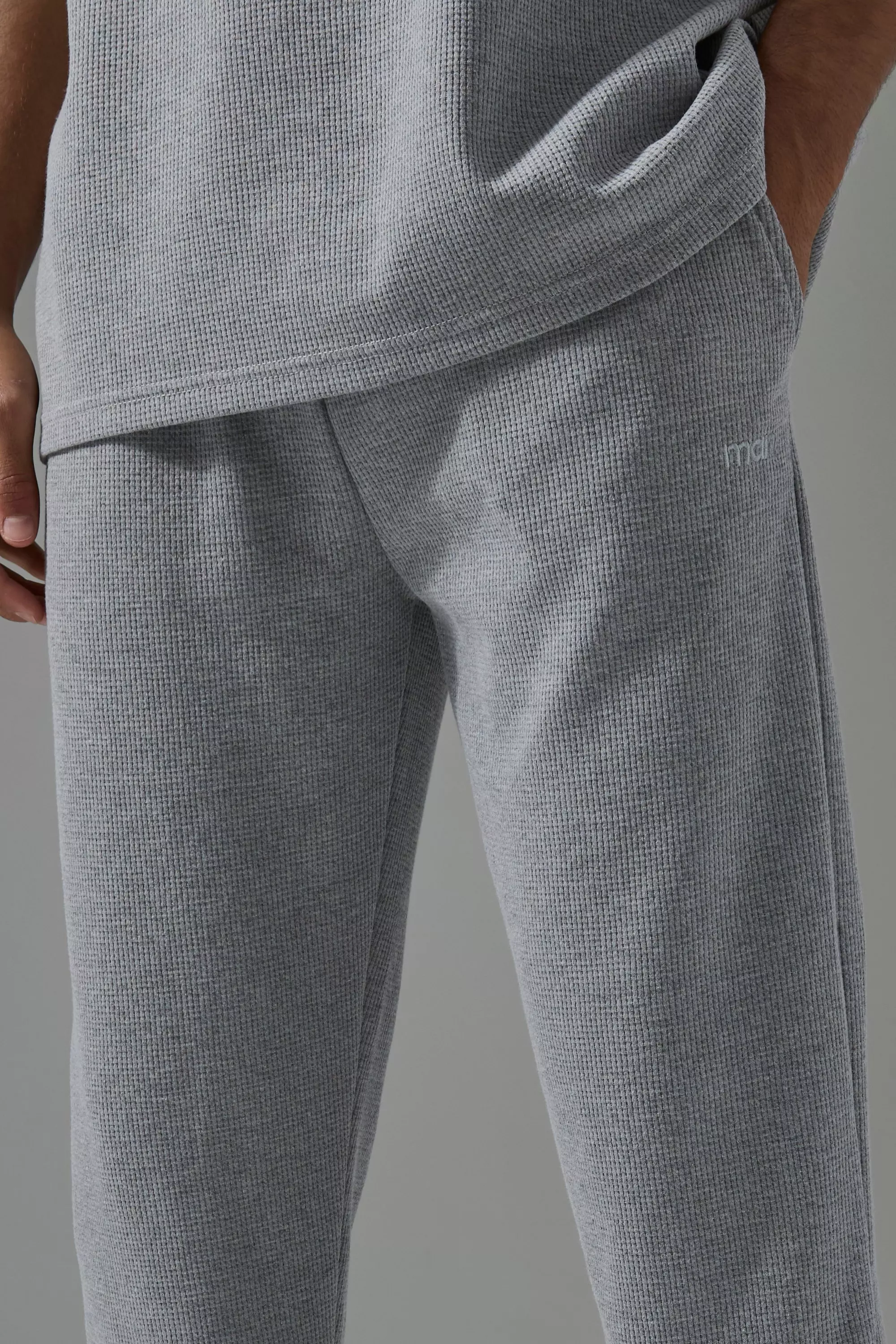 Man Jogginghose in Waffeloptik, Grey marl alternatives Bild