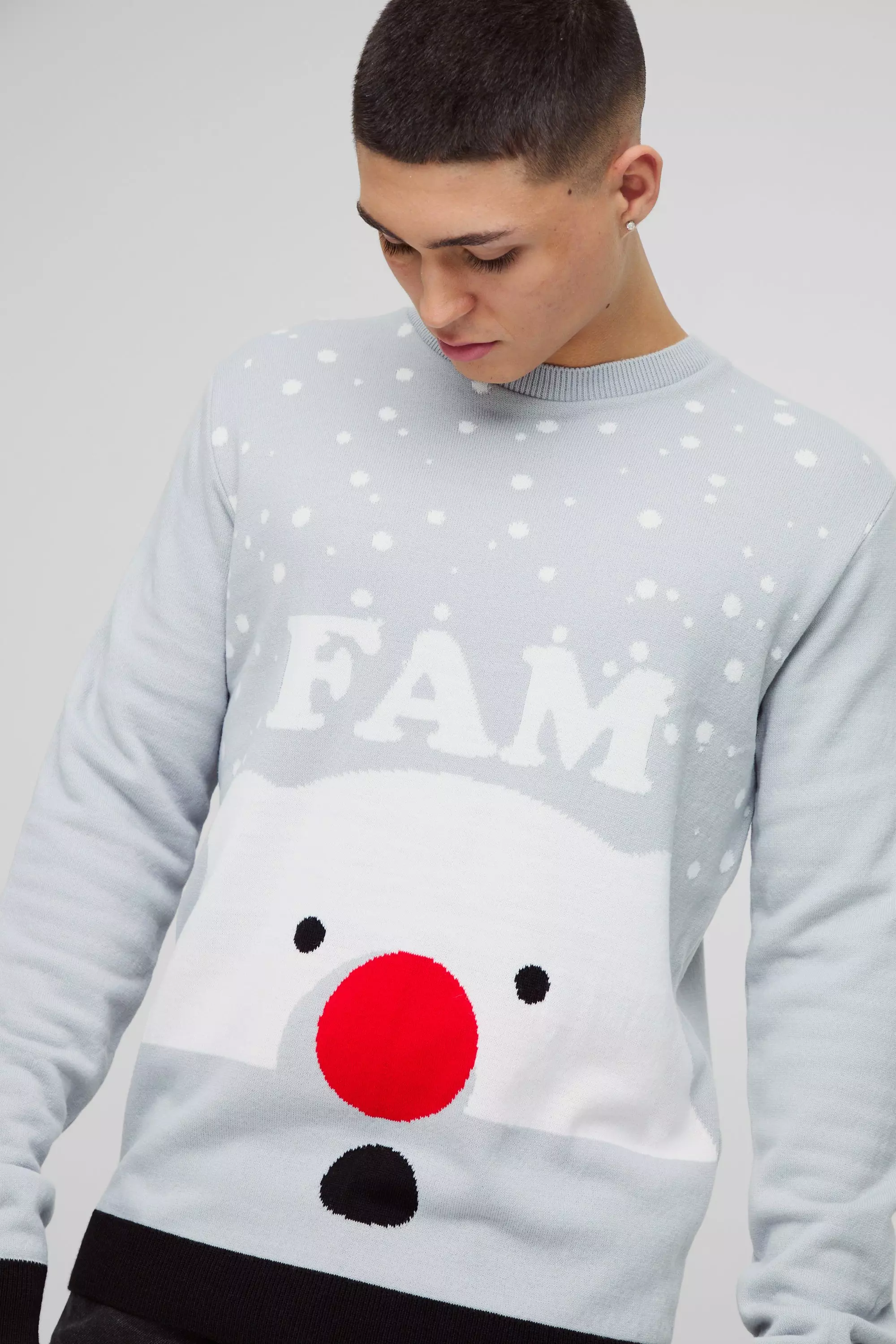Stone Regular Fit Fam Christmas Jumper alternative image