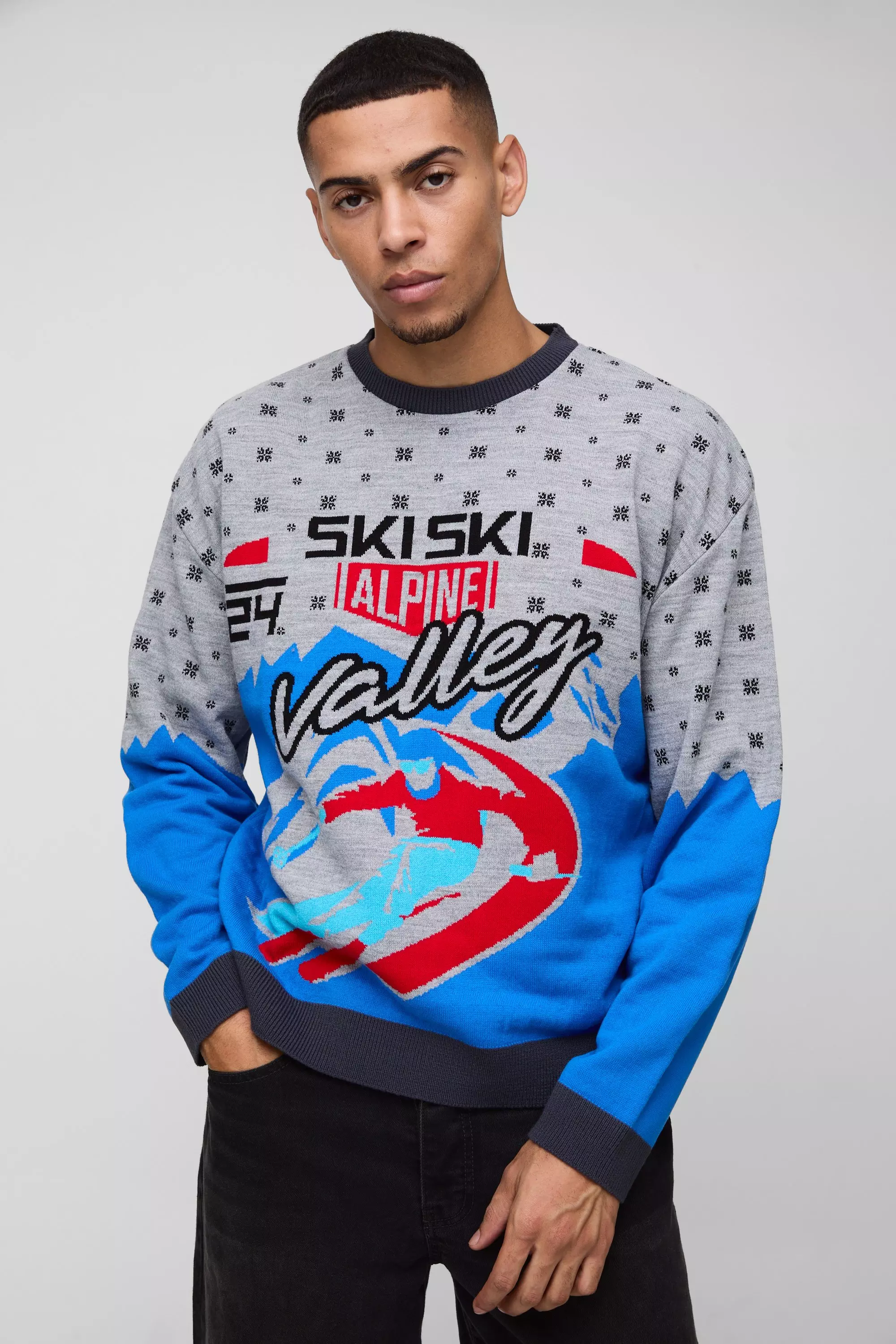 Stone Oversized Boxy Ski Valley Knitted Jumper alternative image