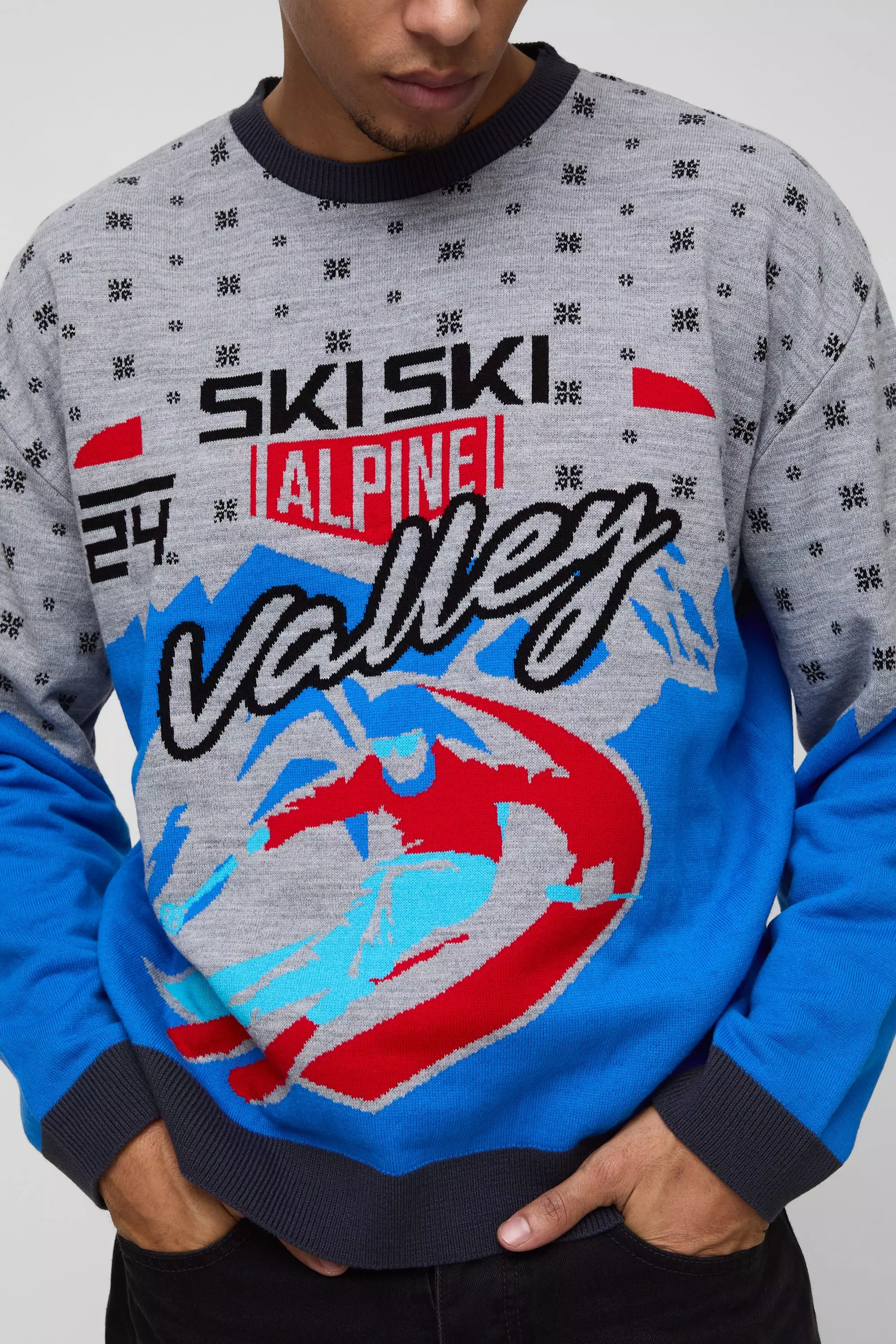 Stone Oversized Boxy Ski Valley Knitted Jumper alternative image