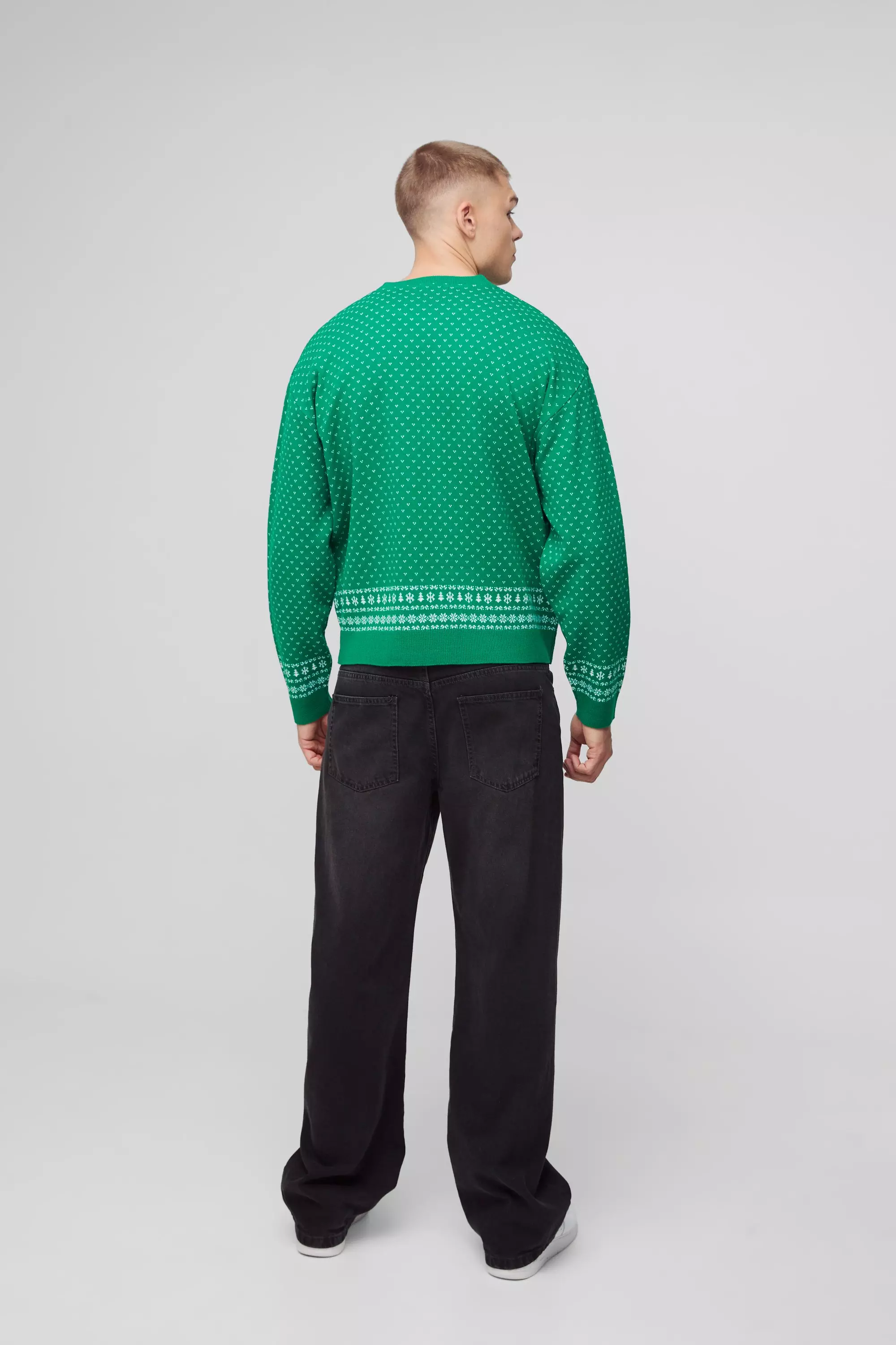 Green Oversized Boxy  Santa Christmas Sweater alternative image