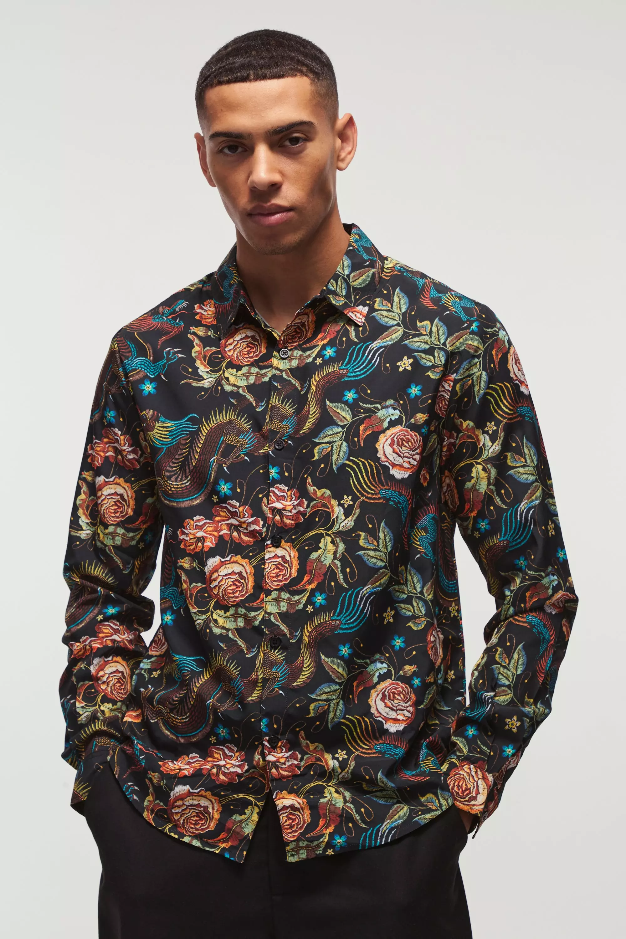 Dragon print shirt online