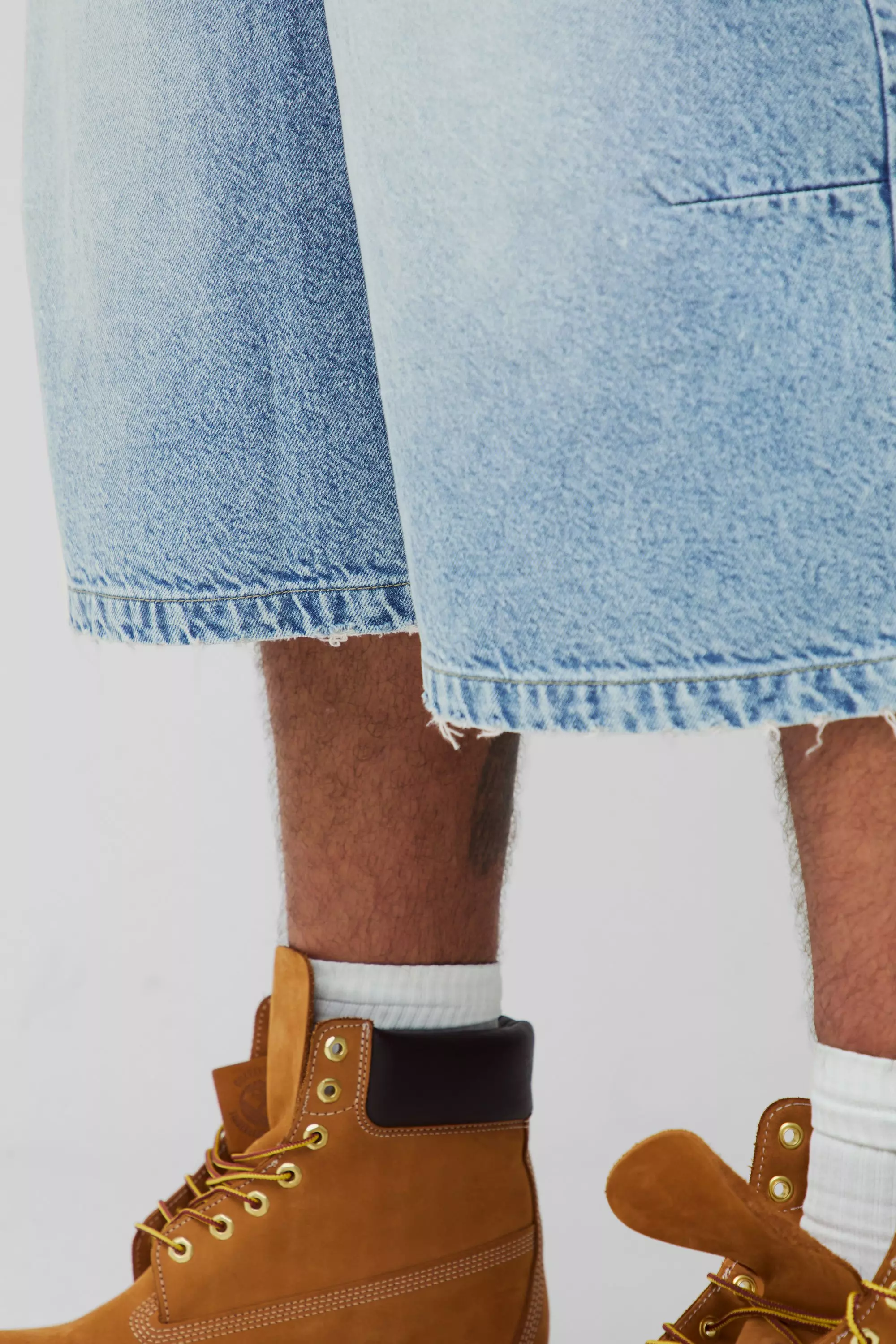 Plus Washed Distressed Hem Jorts | boohooMAN USA