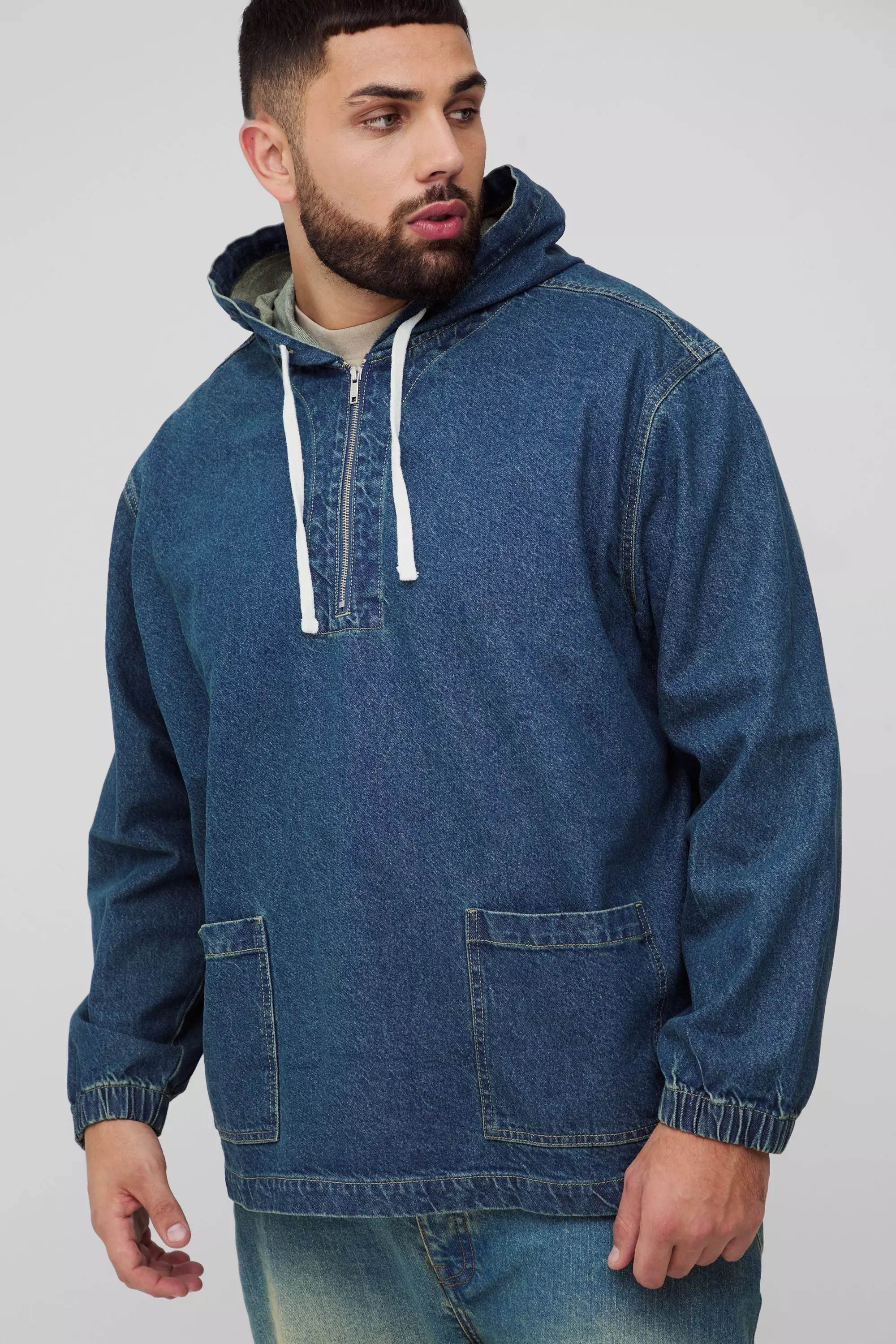 Grande taille - Sweat à capuche en jean, Mid wash autre image
