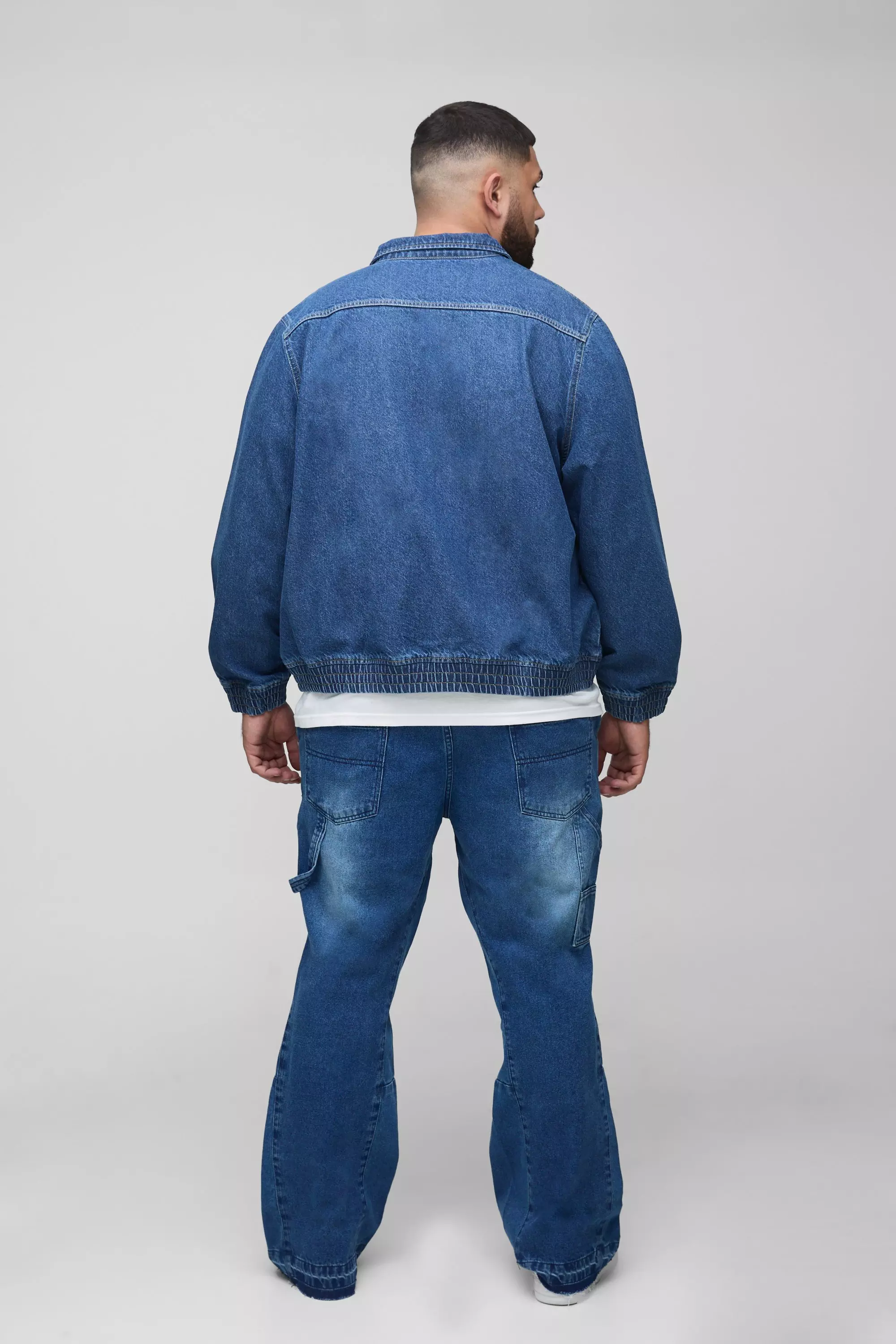 Giacca Bomber Taglie Forti con ricami, Mid blue immagine alternativa